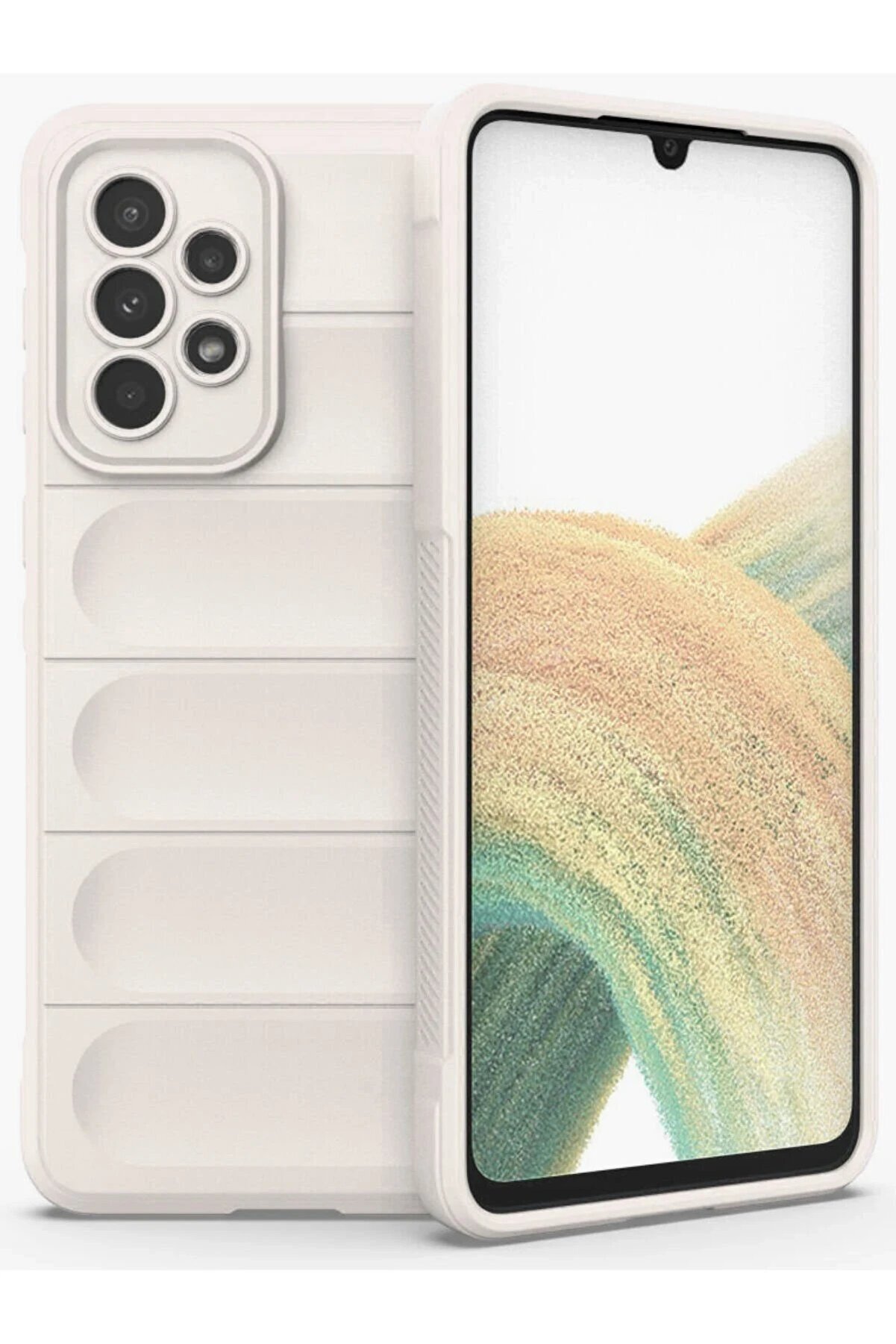 CepteToptan Samsung Galaxy A33 5G Kılıf Optimum Silikon - Krem - DROPX4539-8892