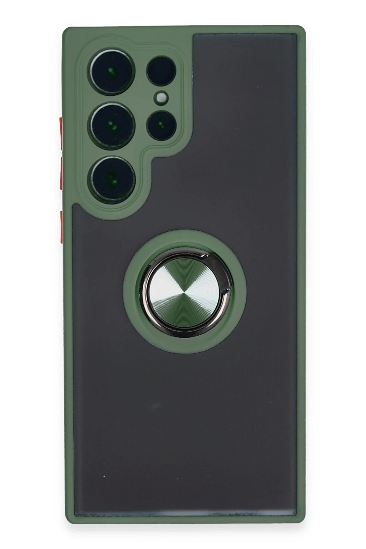 CepteToptan Samsung Galaxy S23 Ultra Kılıf Montreal Yüzüklü Silikon Kapak - Yeşil - DROPX5445-5429