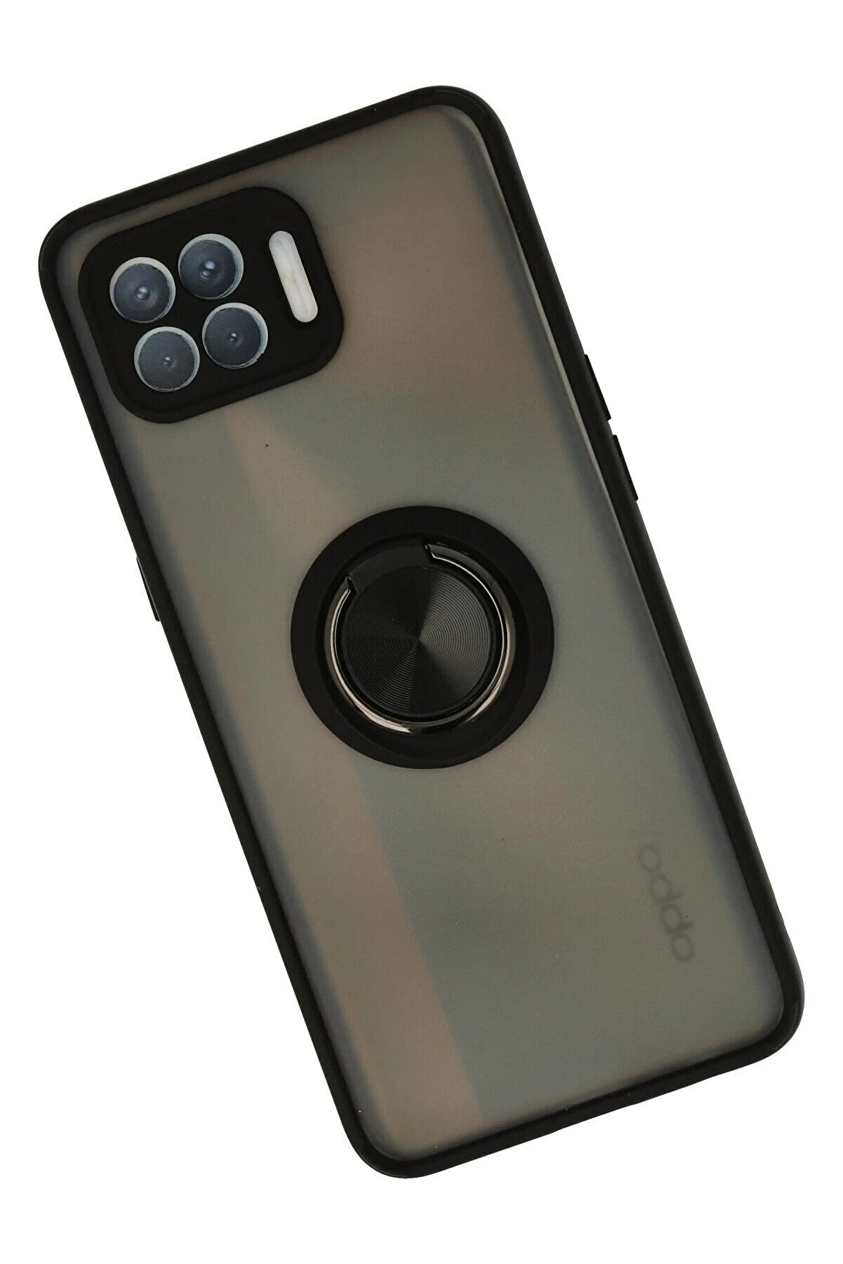 Oppo Reno 4 Li̇te Kılıf Montreal Yüzüklü Si̇li̇kon Kapak - Si̇yah - Dropx6370-5076