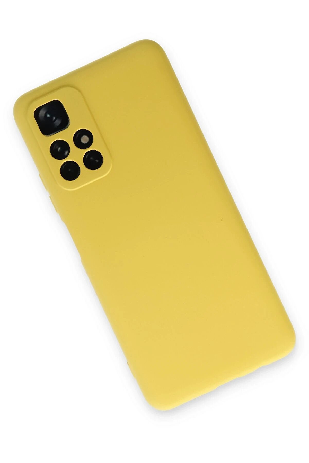 Xi̇aomi̇ Redmi̇ Note 11T Kılıf Nano İçi̇ Kadi̇fe Si̇li̇kon - Sarı - Dropx8356-8163