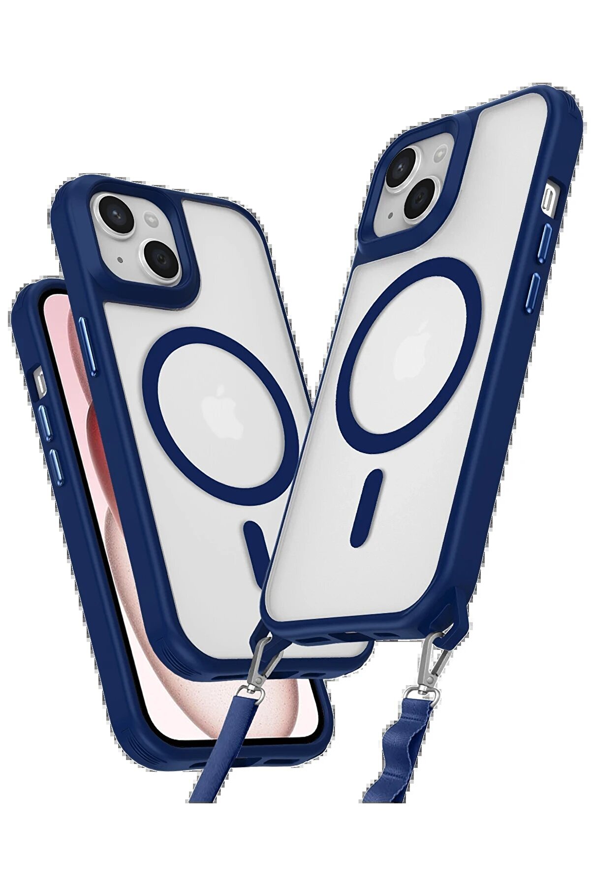 CepteToptan iPhone 15 Plus Kılıf Enka Magsafe Silikon Kılıf - Lacivert - DROPX8178-6135