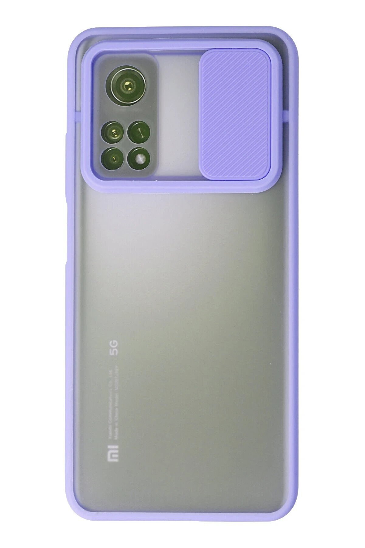 CepteToptan Xiaomi Mi 10T Kılıf Palm Buzlu Kamera Sürgülü Silikon - Lila - DROPX3375-2479