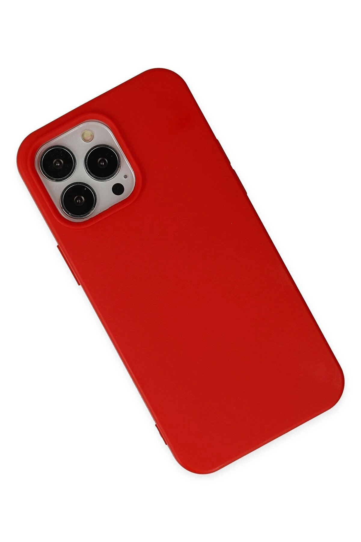 İphone 14 Pro Max Kılıf Nano İçi̇ Kadi̇fe Si̇li̇kon - Kırmızı - Dropx1285-6237