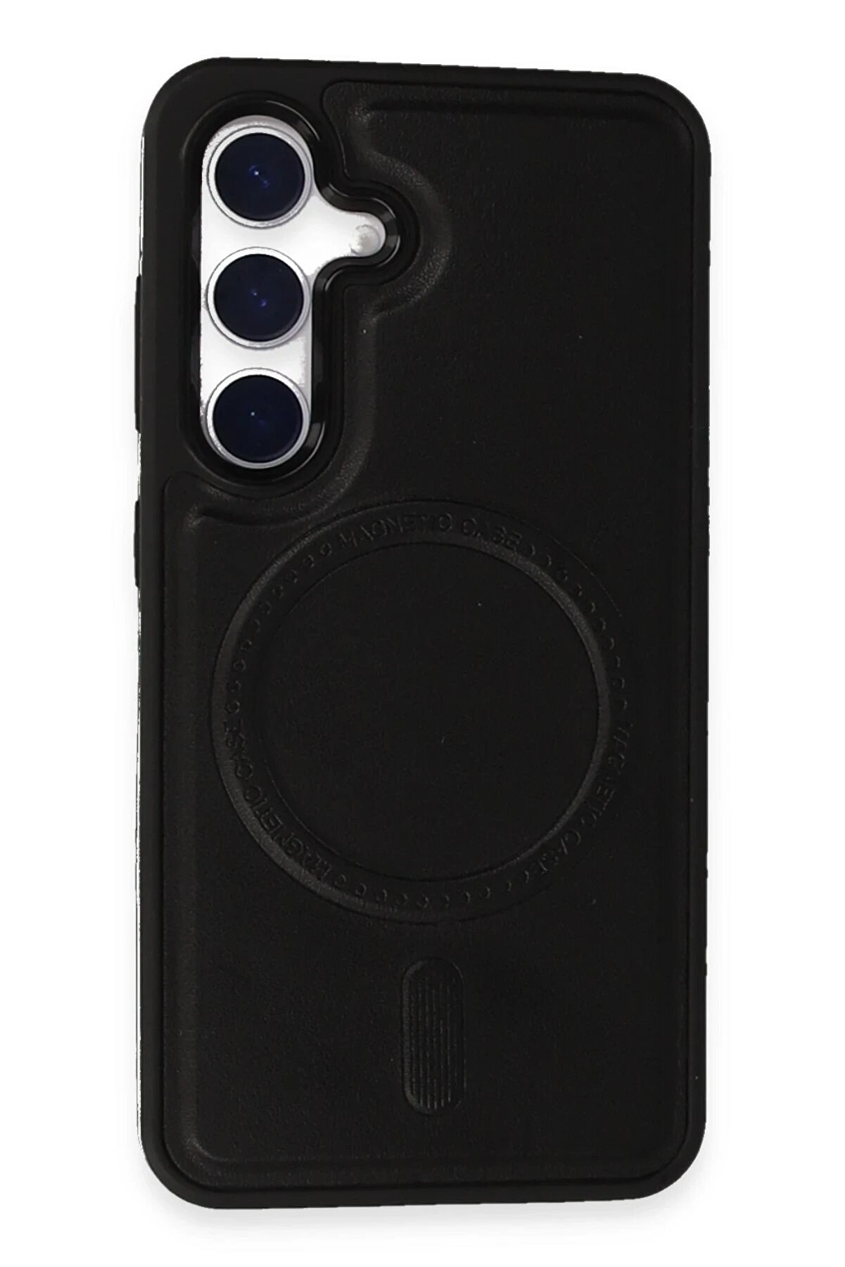 CepteToptan Samsung Galaxy S24 Kılıf Ozzi Magsafe Deri Kapak - Siyah - DROPX4968-7059