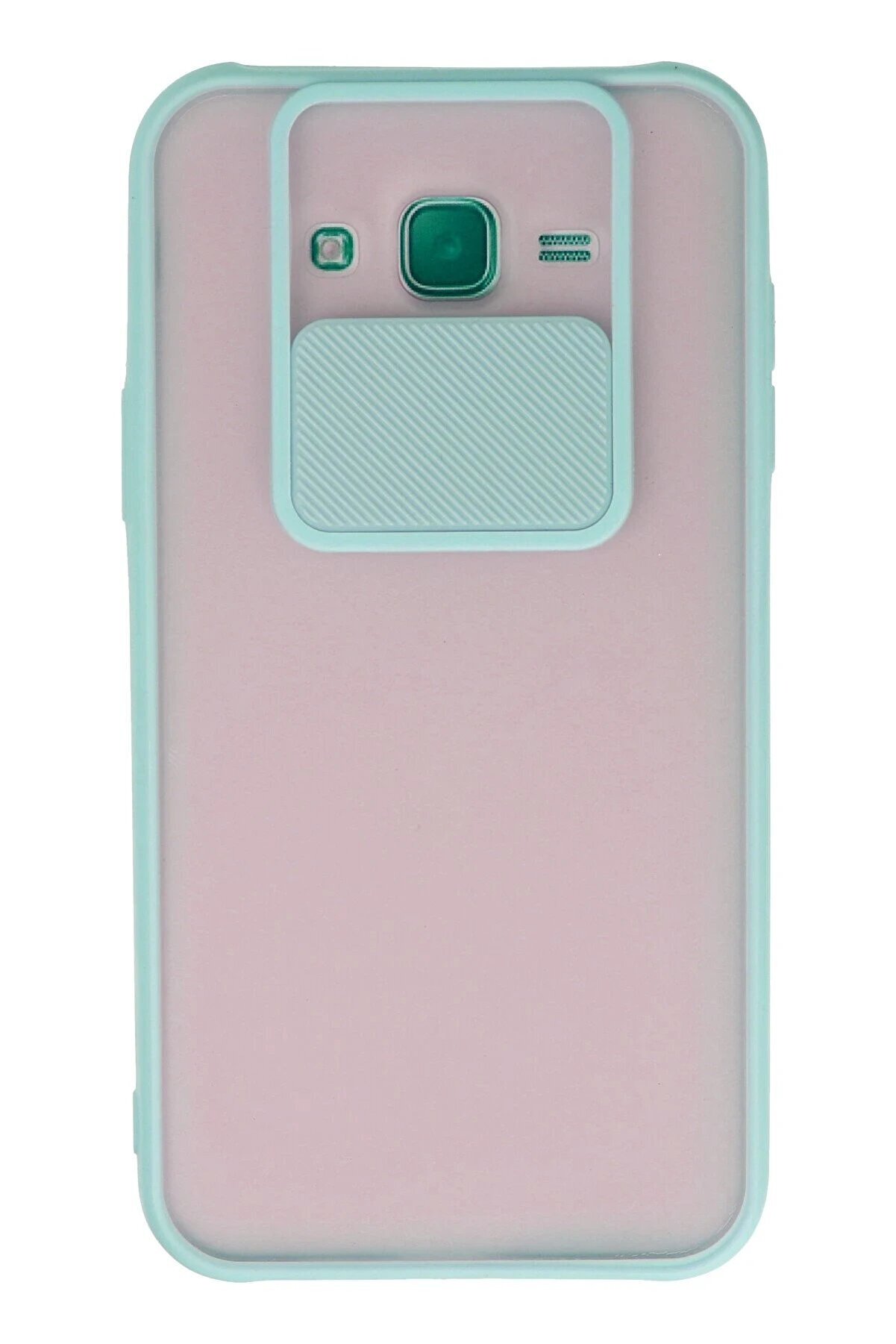 CepteToptan Samsung Galaxy J7 Kılıf Palm Buzlu Kamera Sürgülü Silikon - Turkuaz - DROPX4358-6639