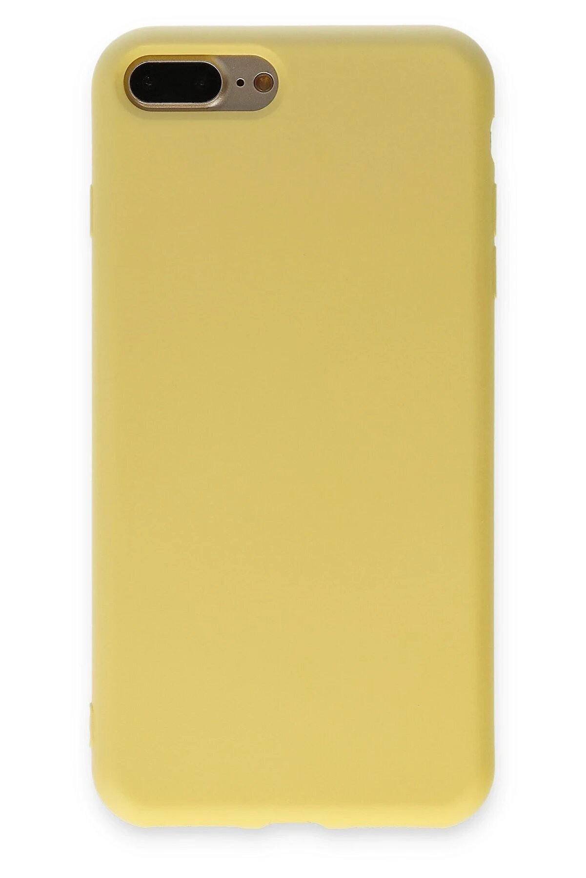 CepteToptan iPhone 7 Plus Kılıf Nano içi Kadife Silikon - Sarı - DROPX2922-8464