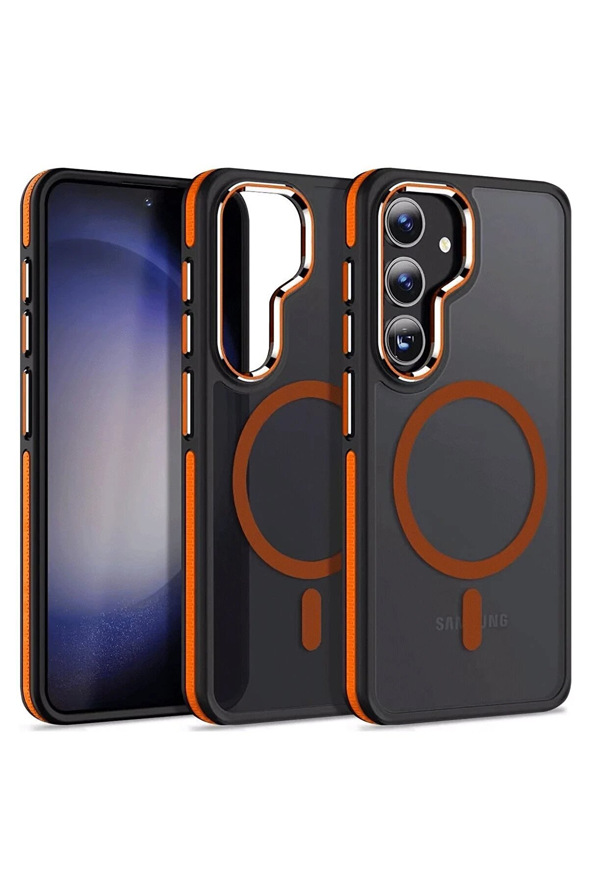 CepteToptan Samsung Galaxy S24 Winner Magsafe Kapak - Turuncu - DROPX7074-6691