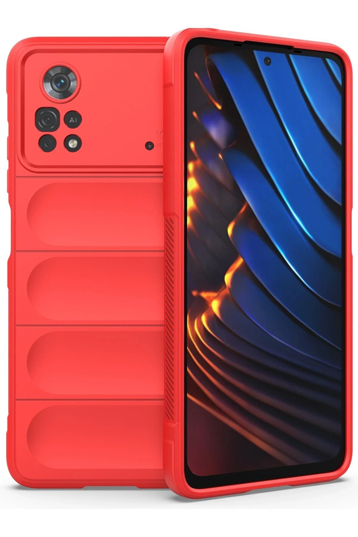 CepteToptan Xiaomi Poco X4 Pro 5G Kılıf Optimum Silikon - Kırmızı - DROPX2153-2769