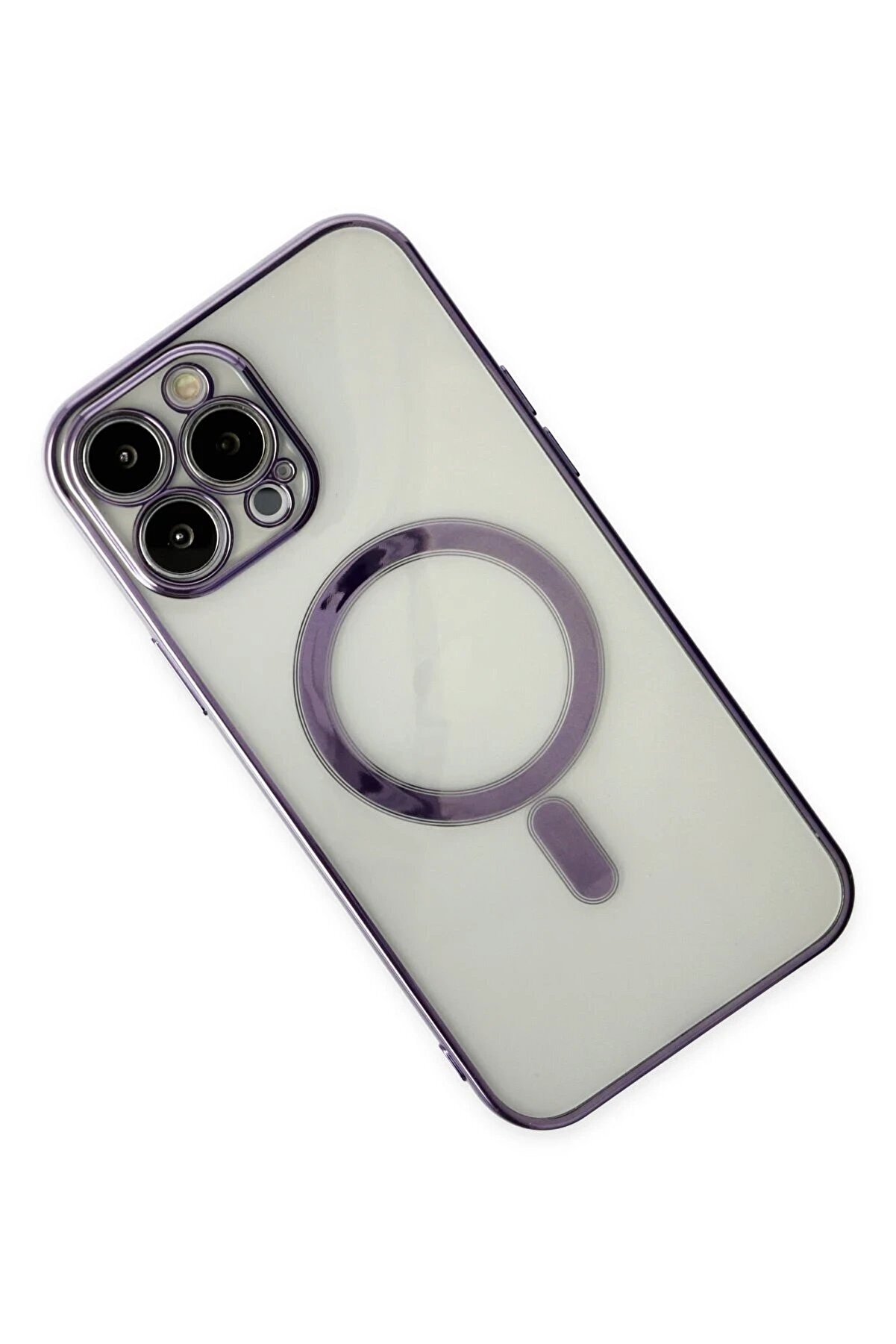 İphone 14 Pro Kılıf Magneti̇csafe Lazer Si̇li̇kon - Mor