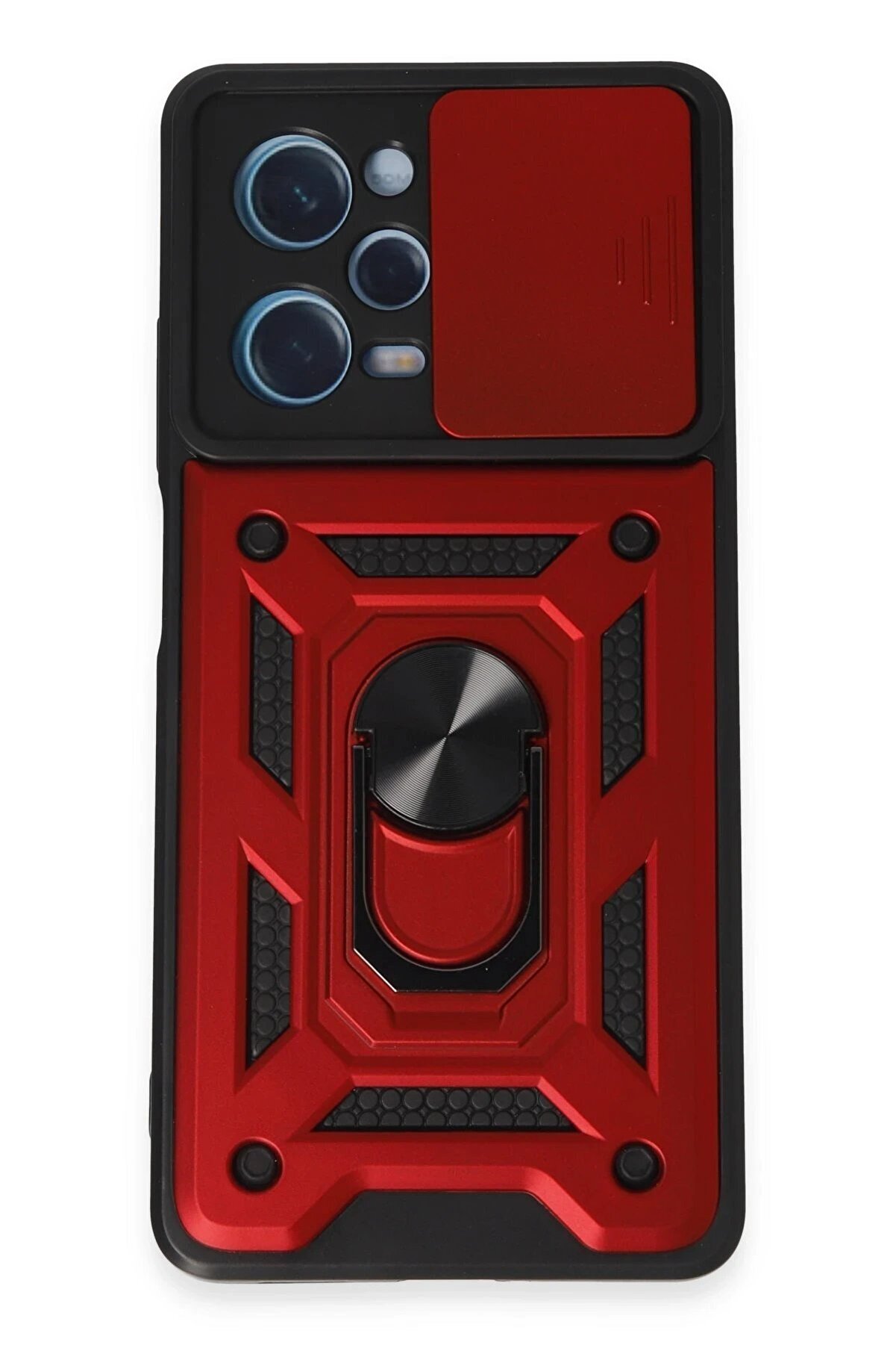 CepteToptan Xiaomi Redmi Note 12 Pro 5G Kılıf Pars Lens Y&uuml;z&uuml;kl&uuml; Silikon - Kırmızı - DROPX3016-9541