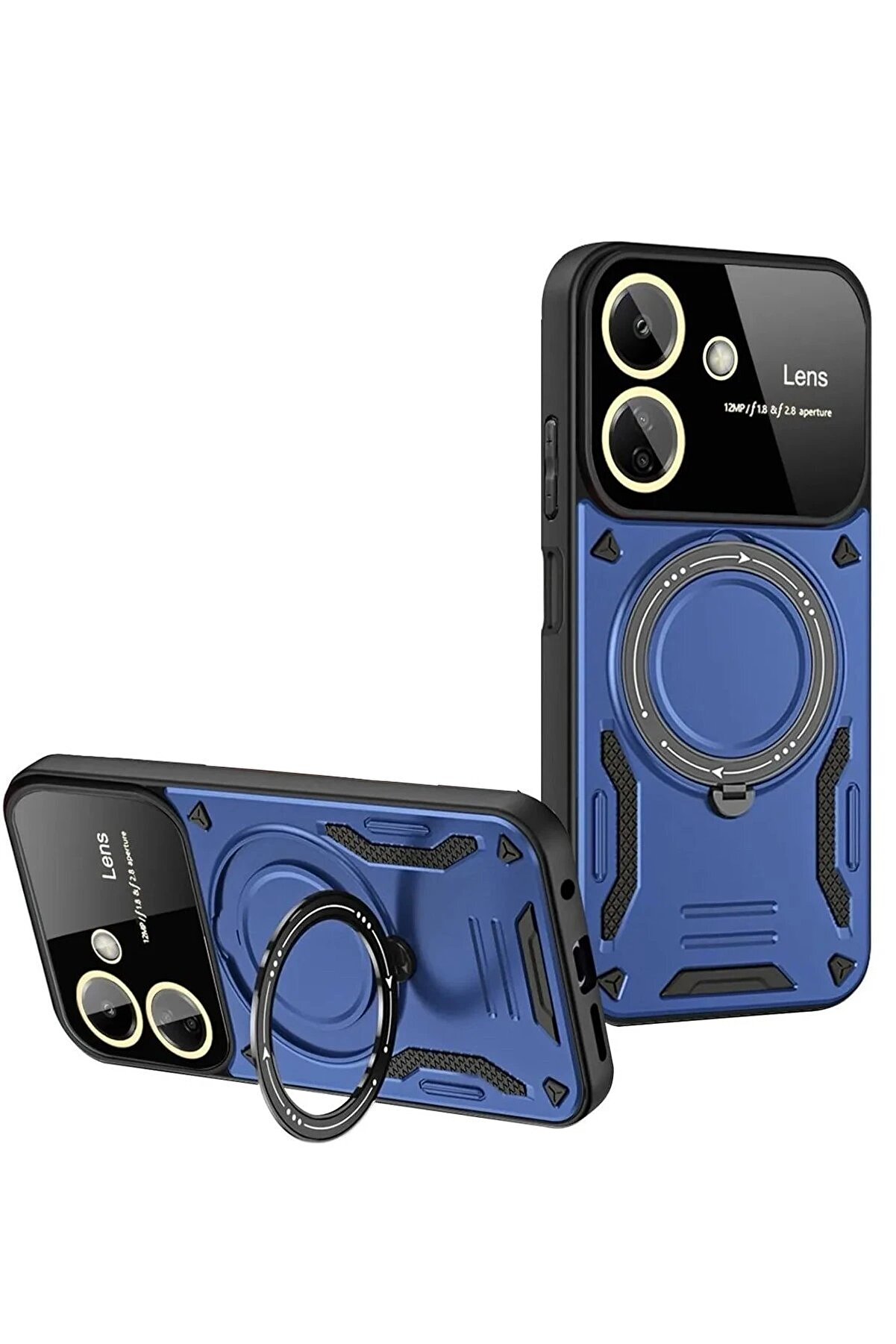 CepteToptan Xiaomi Redmi 13C Kılıf Joy Lens Standlı Kapak - Lacivert - DROPX3105-2627