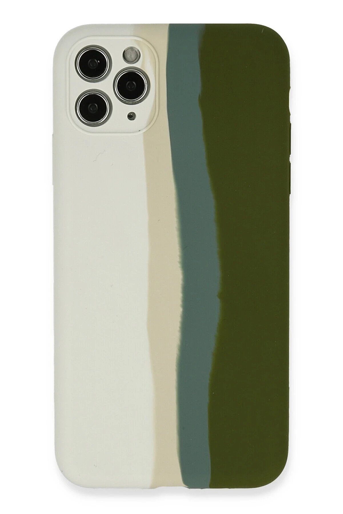 CepteToptan iPhone 11 Pro Kılıf Ebruli Lansman Silikon - Beyaz-Yeşil - DROPX8216-5578