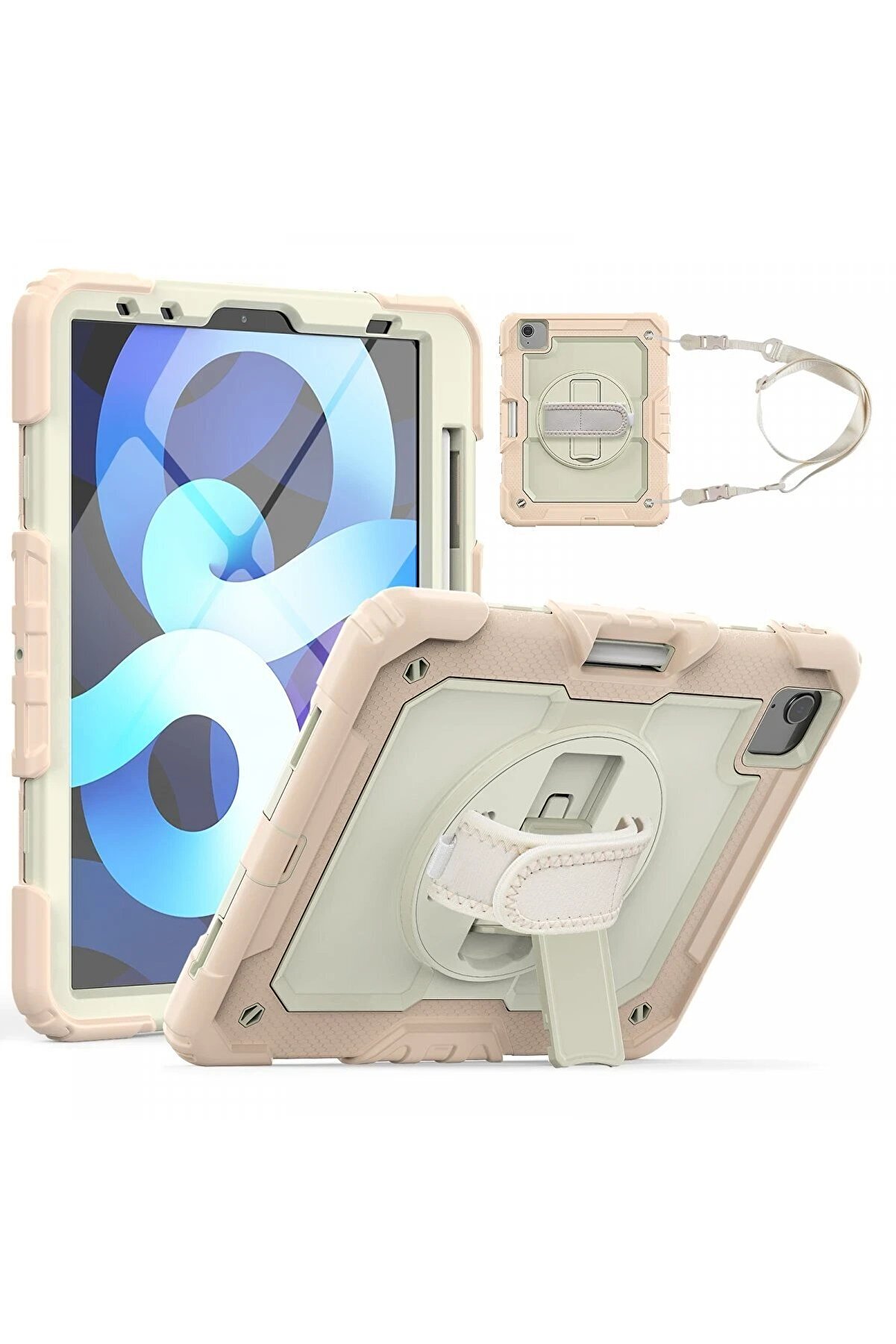 CepteToptan iPad Pro 11 (2020) Kılıf Strap New Tablet Kapak - Pembe - DROPX7495-9126