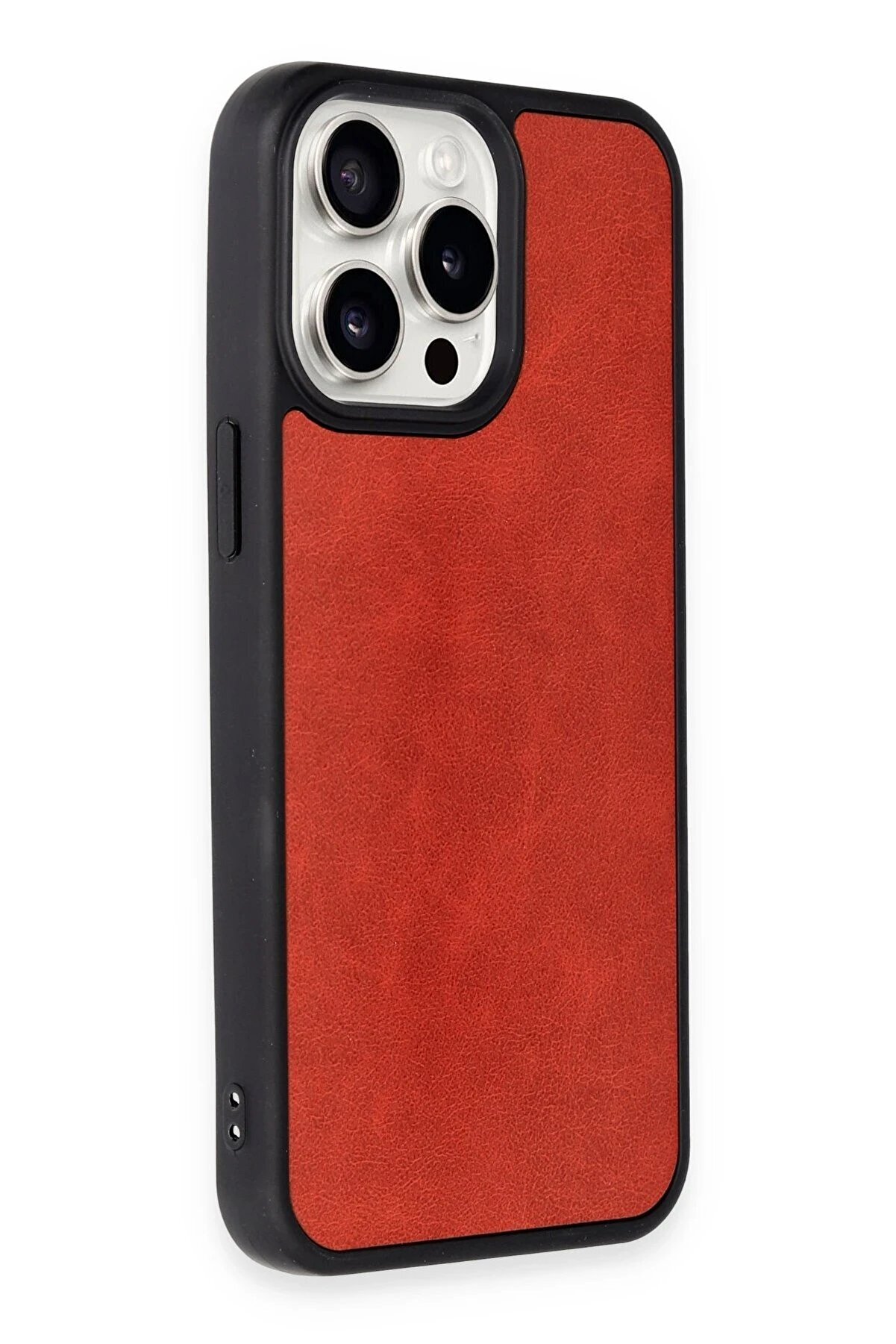 İphone 15 Pro Max Kılıf Aras Deri̇ Kapak - Kırmızı - Dropx6908-1651
