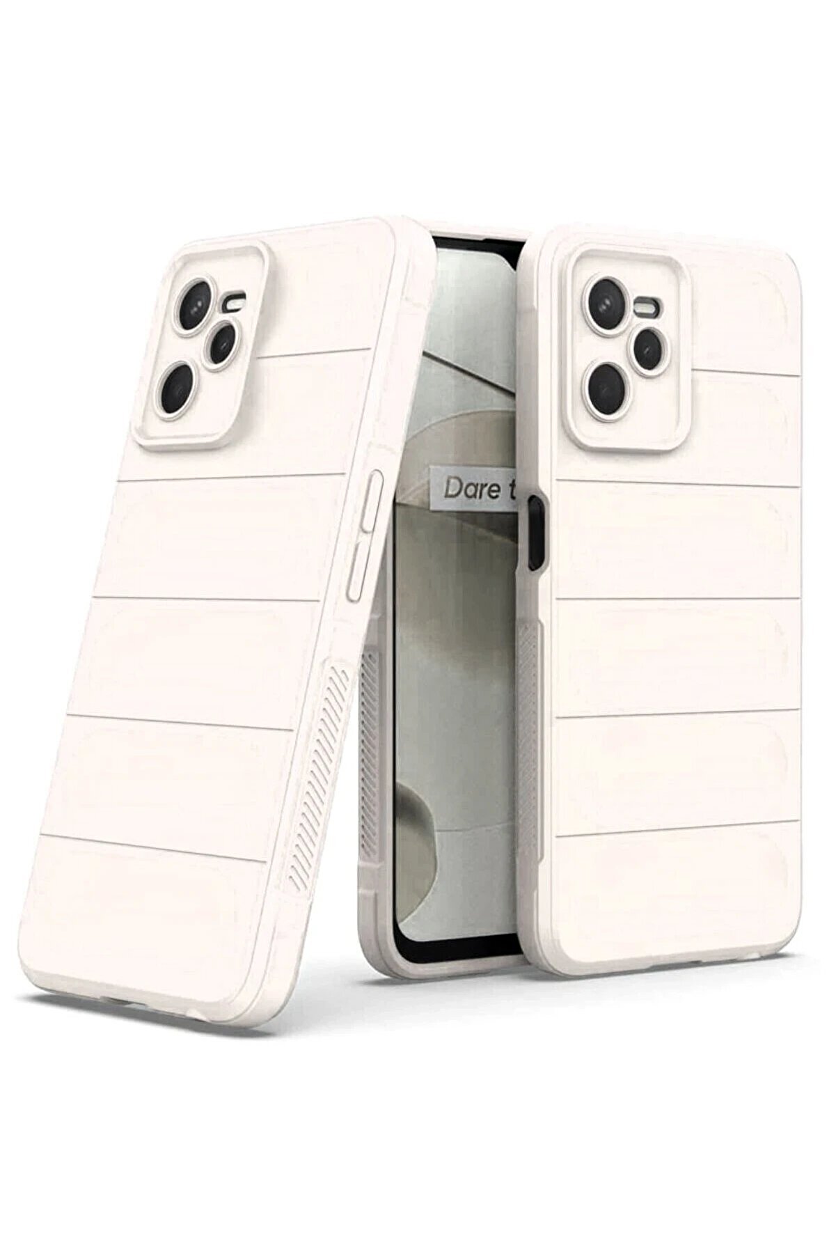 Realme C35 Kılıf Opti̇mum Si̇li̇kon - Krem - Dropx5102-4614