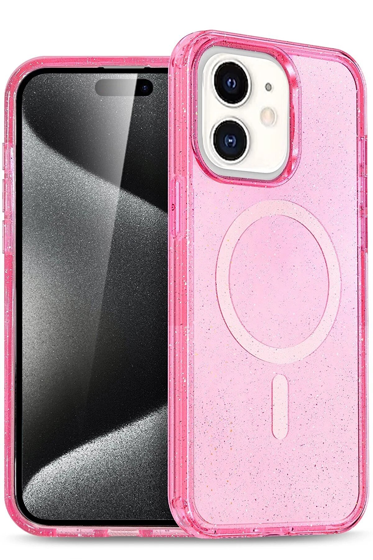 CepteToptan iPhone 12 Kılıf Glow Magsafe Kapak - Pembe - DROPX9626-4673