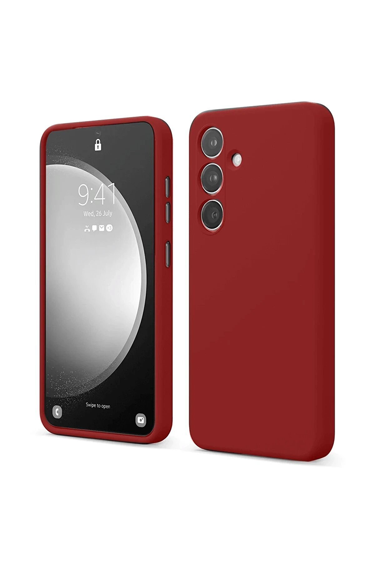 CepteToptan Samsung Galaxy S24 FE Kılıf First Silikon - Kırmızı - DROPX2427-9741