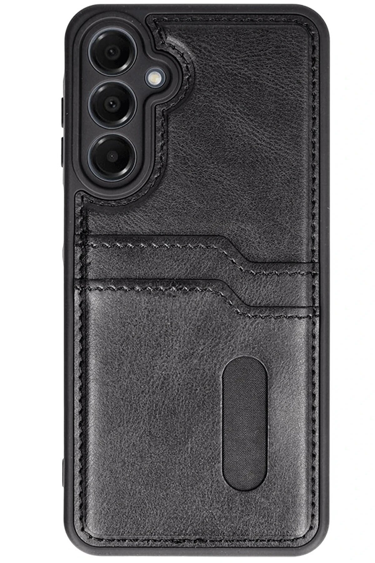 Samsung Galaxy A16 5G Kılıf Sara Kartvi̇zi̇tli̇ Deri̇ Kılıf - Si̇yah - Dropx3099-3103