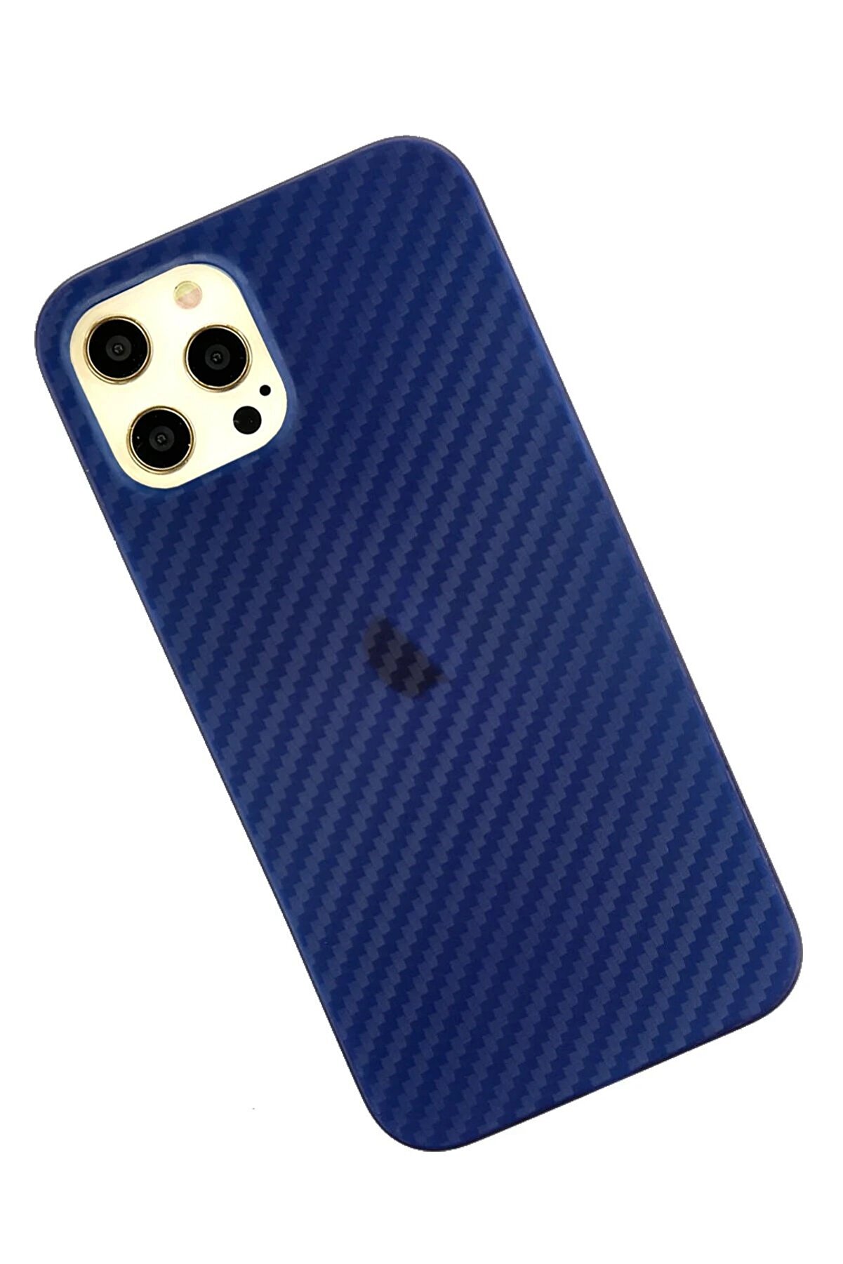 İphone 12 Pro Max Kılıf Karbon Pp Si̇li̇kon - Mavi̇ - Dropx1378-1107