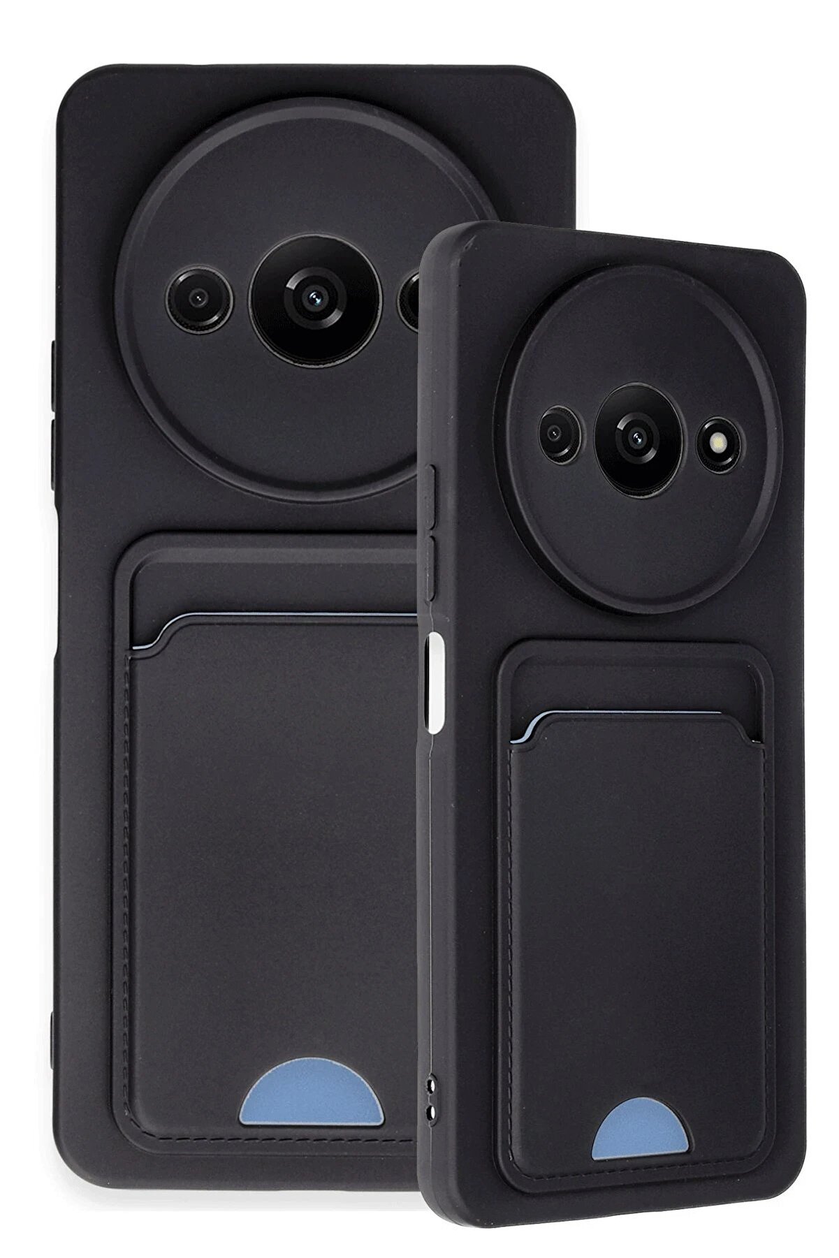 Xi̇aomi̇ Redmi̇ A3 4G Kılıf Kelvi̇n Kartvi̇zi̇tli̇ Si̇li̇kon - Si̇yah - Dropx1089-3266