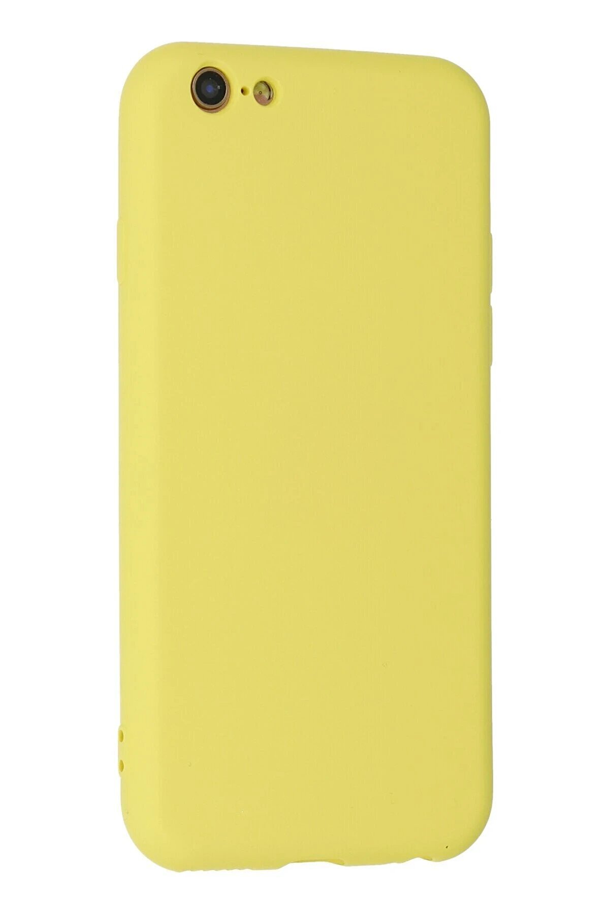 İphone 6 Plus Kılıf Nano İçi̇ Kadi̇fe Si̇li̇kon - Sarı - Dropx9048-9100