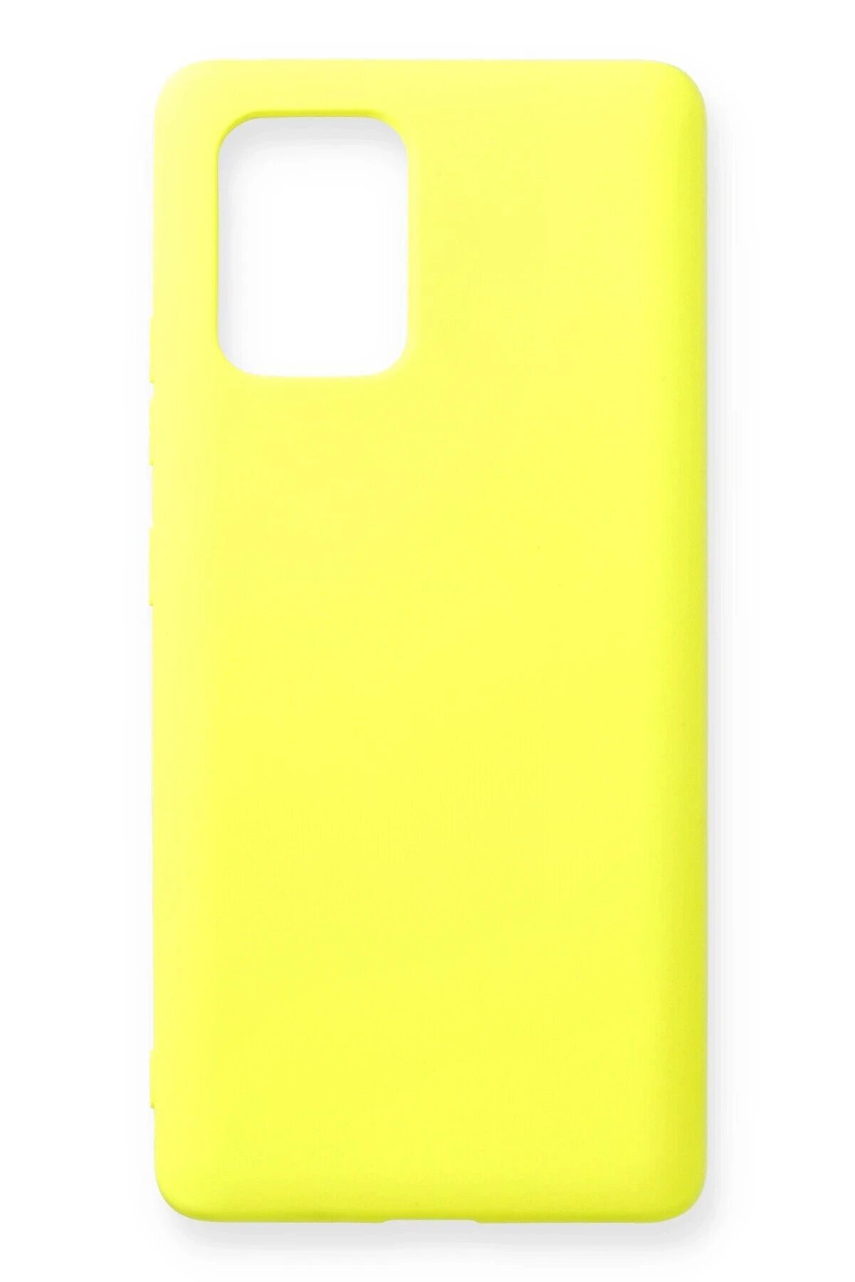 CepteToptan Samsung Galaxy A91 / S10 Lite Kılıf Nano içi Kadife Silikon - Sarı - DROPX4797-8468