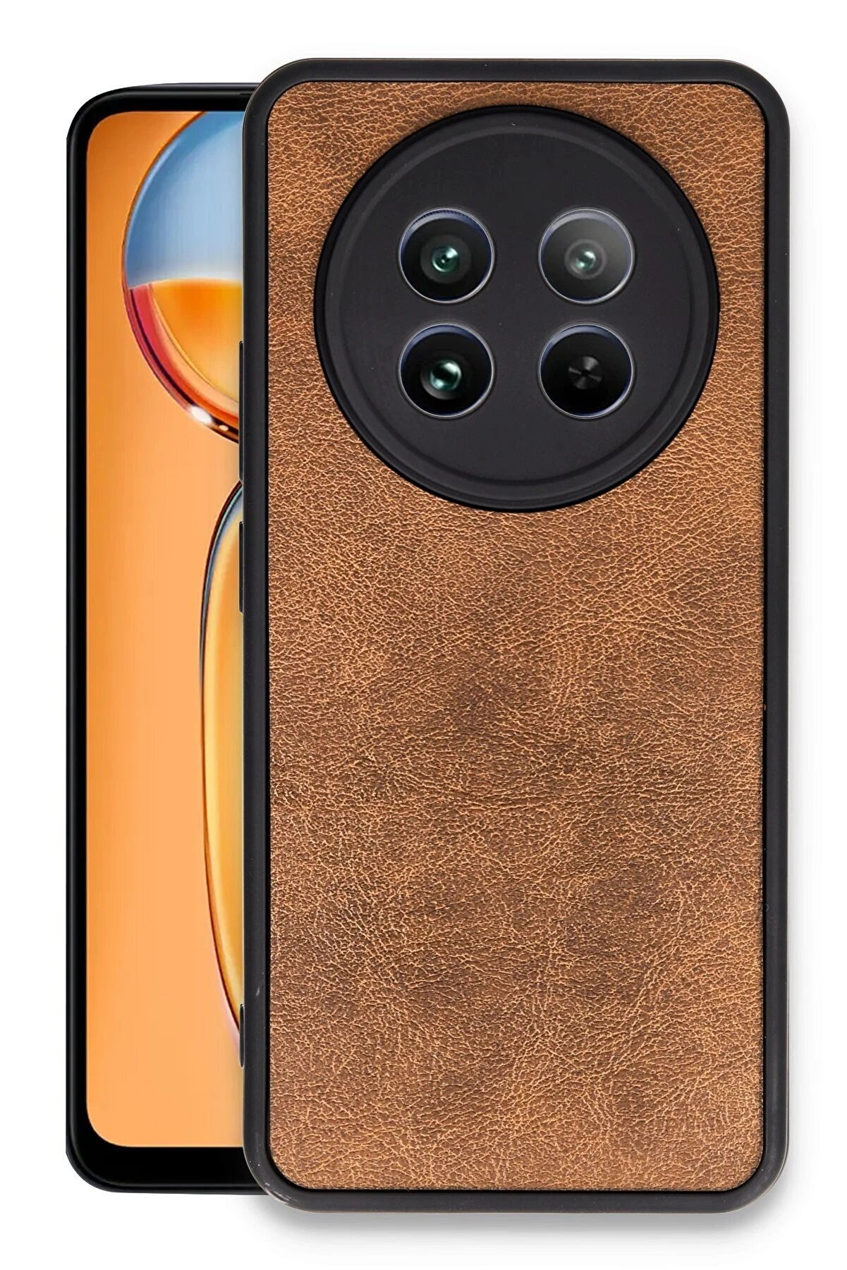 CepteToptan Realme 12 5G Kılıf Aras Deri Kapak - Taba - DROPX1526-4862