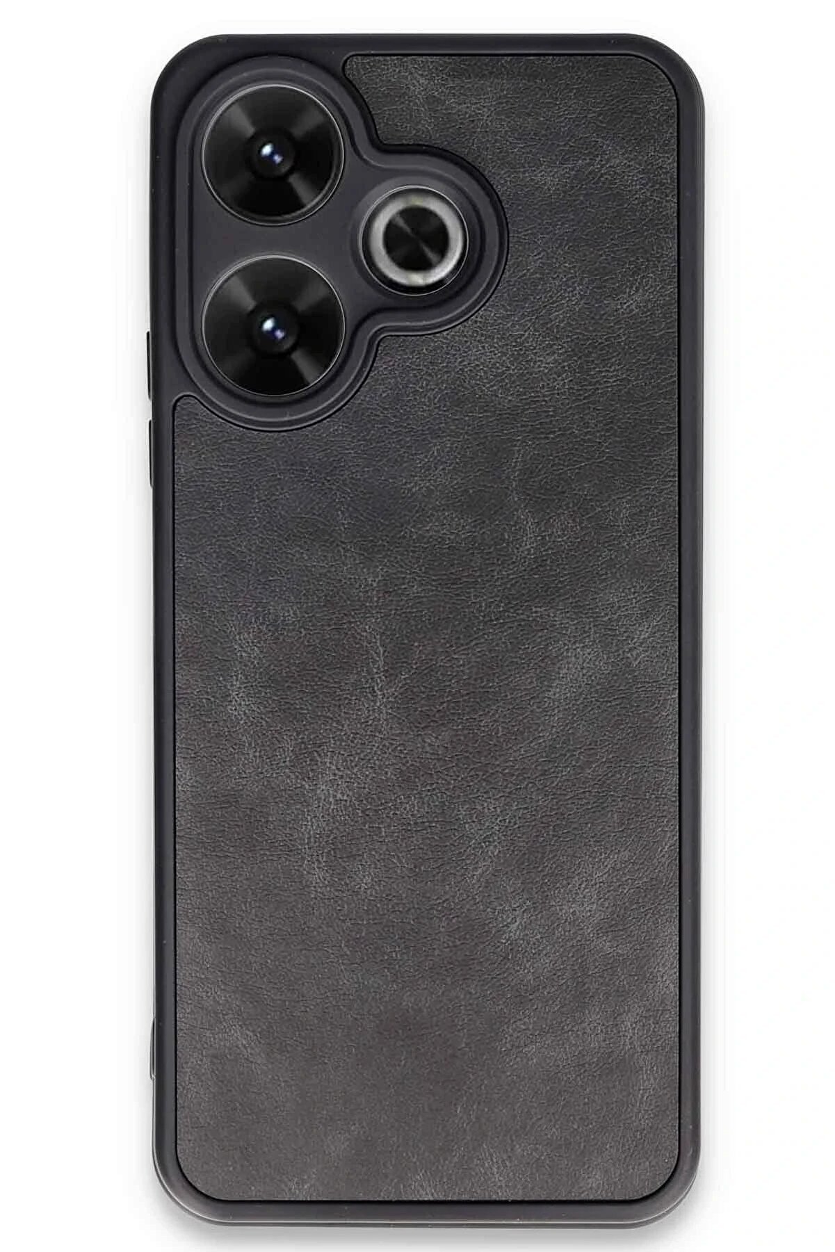 CepteToptan Xiaomi Redmi 13 4G Kılıf Aras Deri Kapak - Siyah - DROPX6897-2595