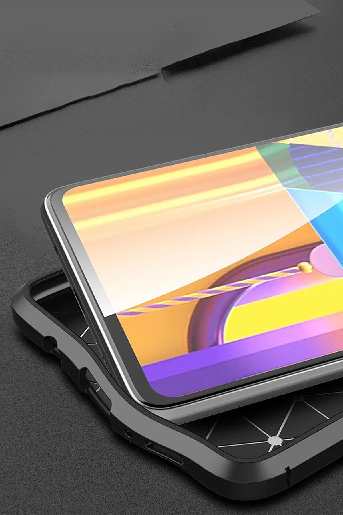 Samsung Galaxy M51 Kılıf Auto Focus Kapak - Kırmızı - Dropx3391-8735