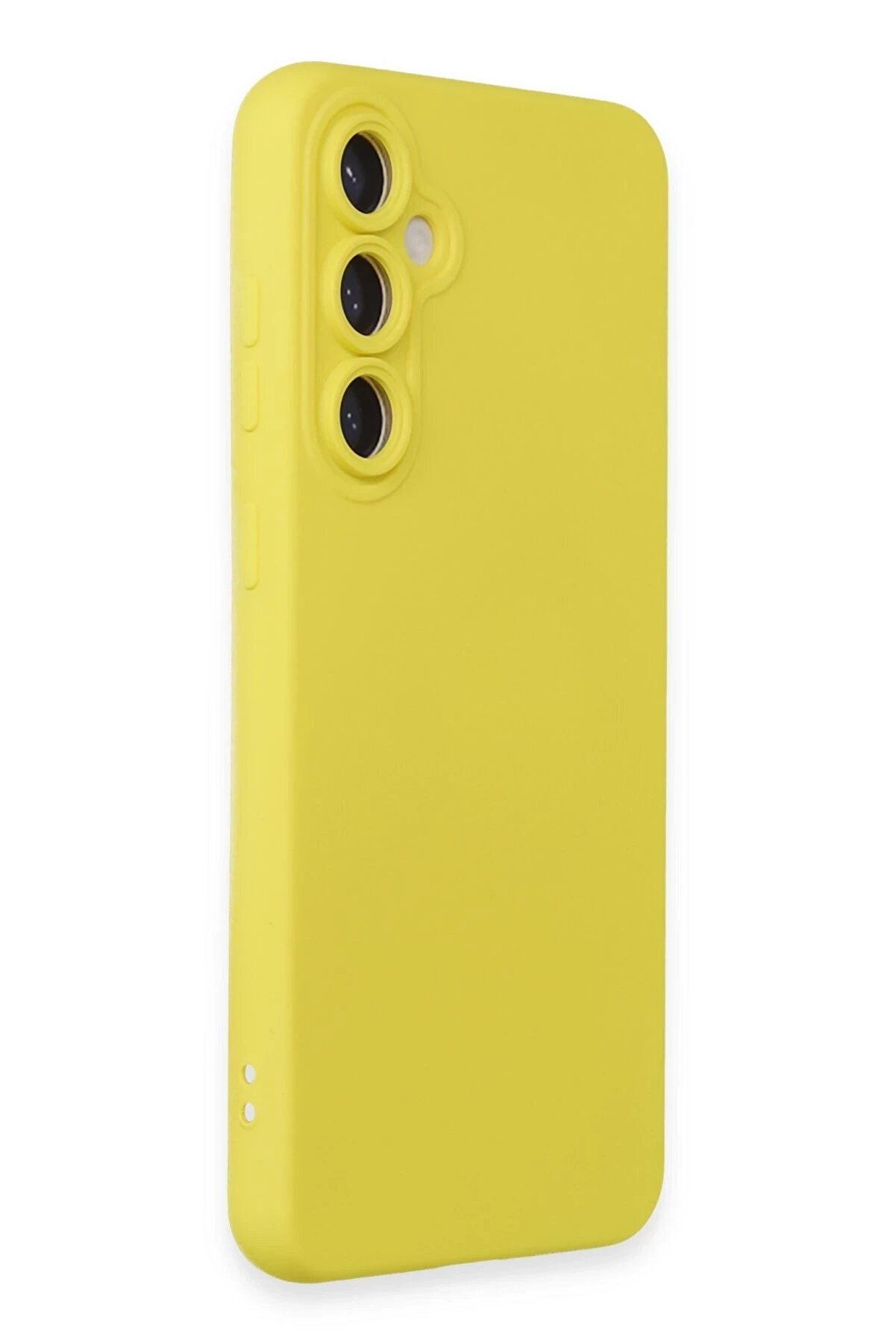 Samsung Galaxy S24 Kılıf Nano İçi̇ Kadi̇fe Si̇li̇kon - Sarı - Dropx7764-9749