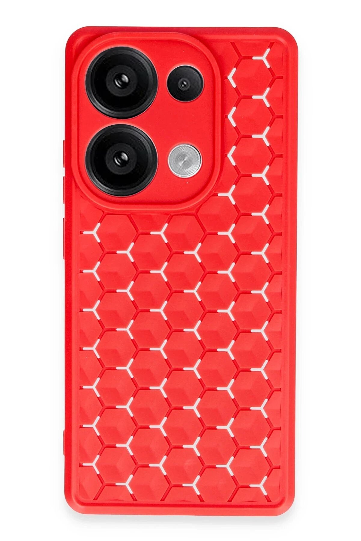 CepteToptan Xiaomi Redmi Note 13 Pro 4G Kılıf Petek Silikon Kapak - Kırmızı - DROPX1127-1020