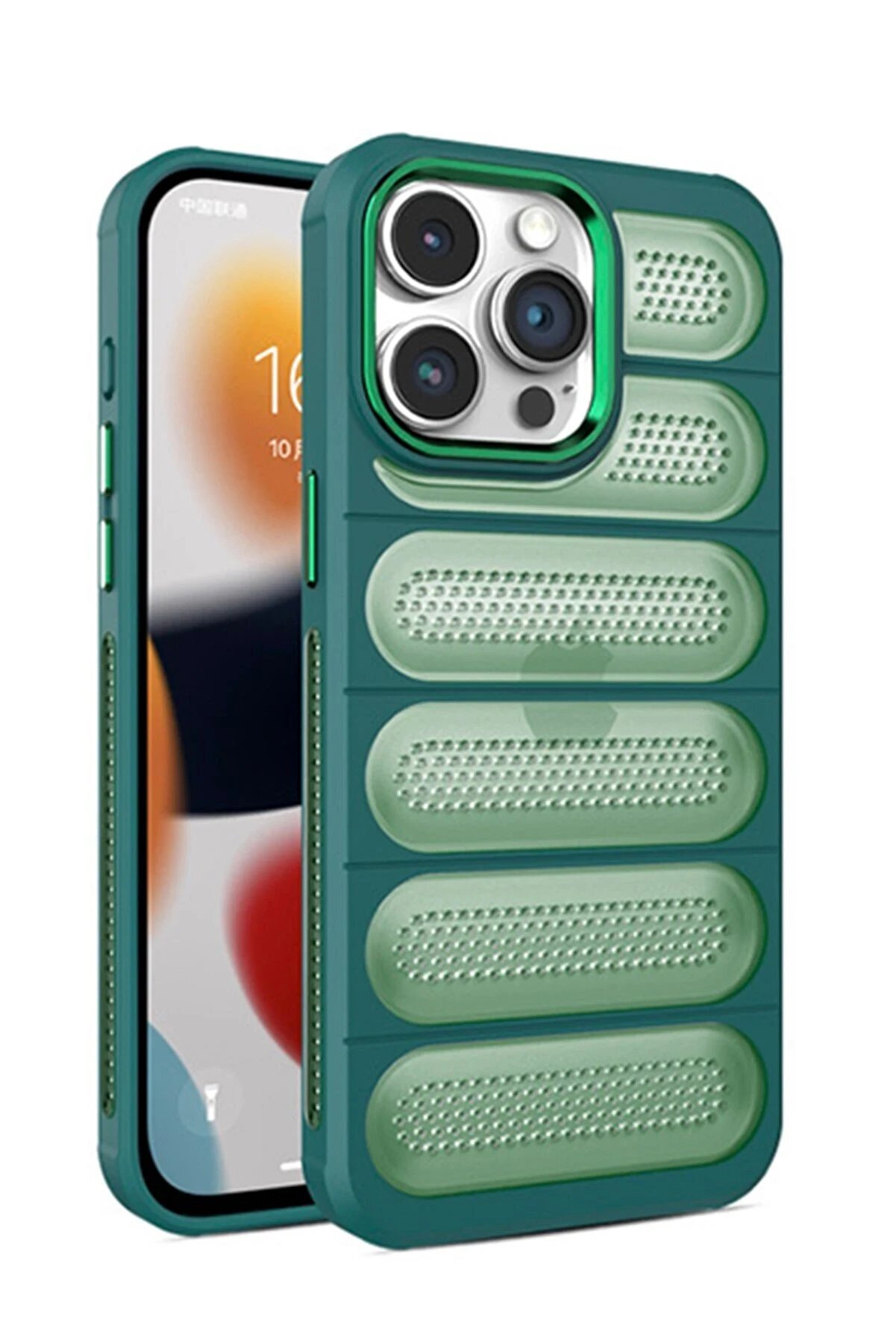 CepteToptan iPhone 14 Pro Max Kılıf Airmax Silikon Kapak - Koyu Yeşil - DROPX6748-4282