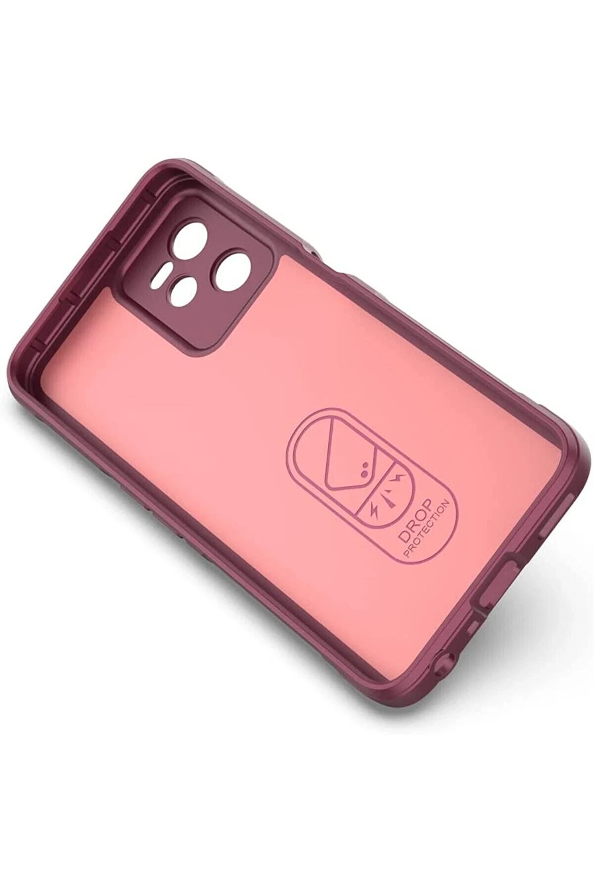 Realme C35 Kılıf Opti̇mum Si̇li̇kon - Bordo - Dropx7615-2234