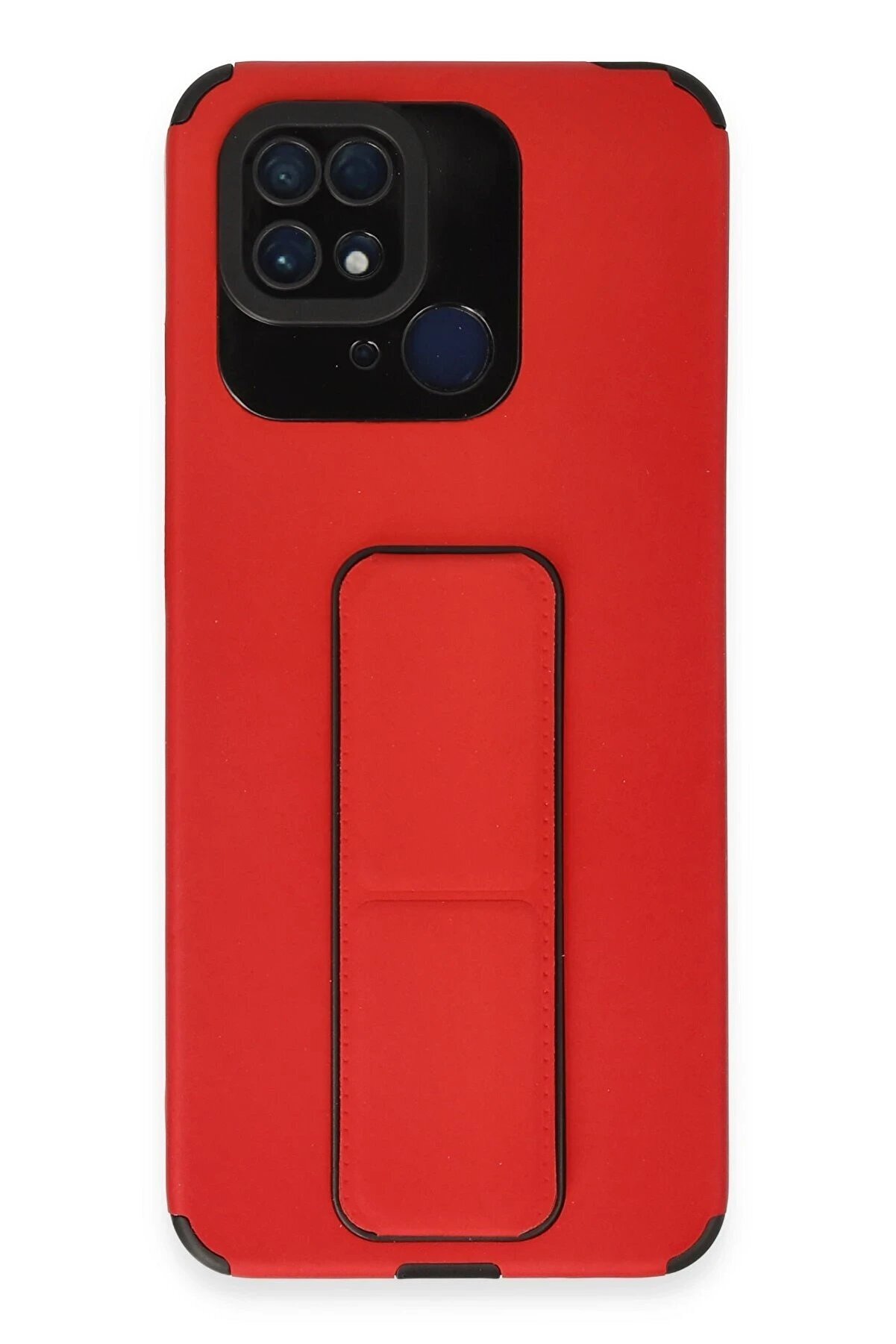 Xi̇aomi̇ Redmi̇ 10C Kılıf Mega Standlı Si̇li̇kon - Kırmızı - Dropx9349-5657