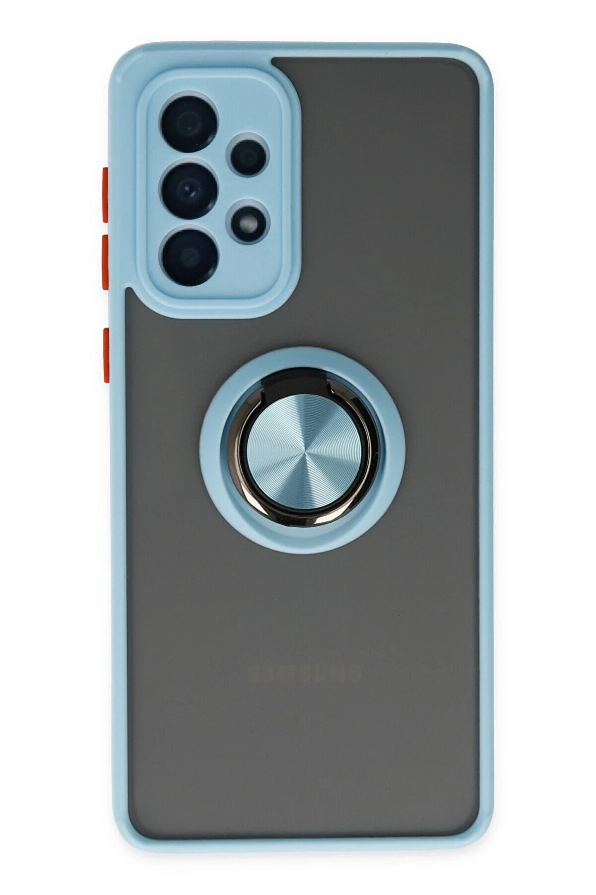 CepteToptan Samsung Galaxy A33 5G Kılıf Montreal Yüzüklü Silikon Kapak - Buz Mavi - DROPX9763-3259