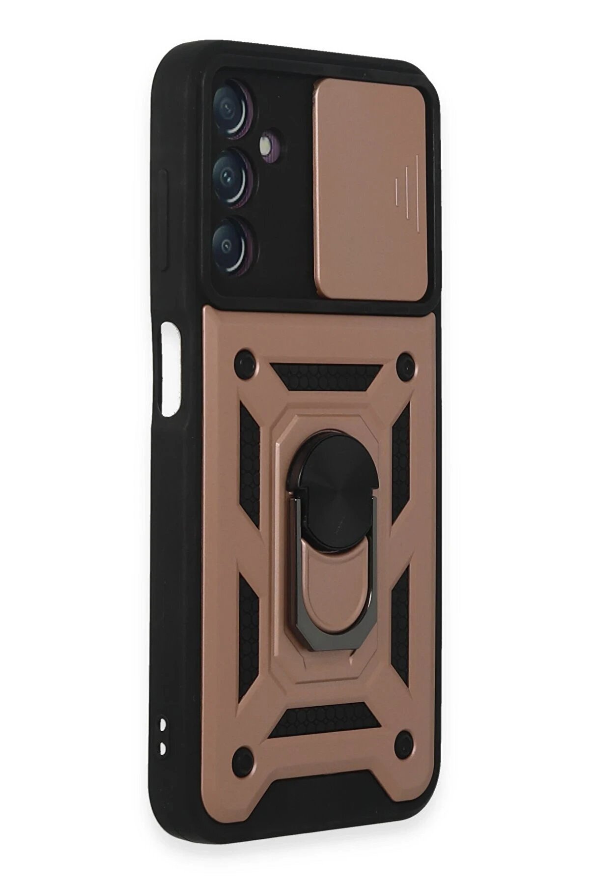 Samsung Galaxy A14 4G Kılıf Pars Lens Yüzüklü Si̇li̇kon - Rose Gold - Dropx9978-2110