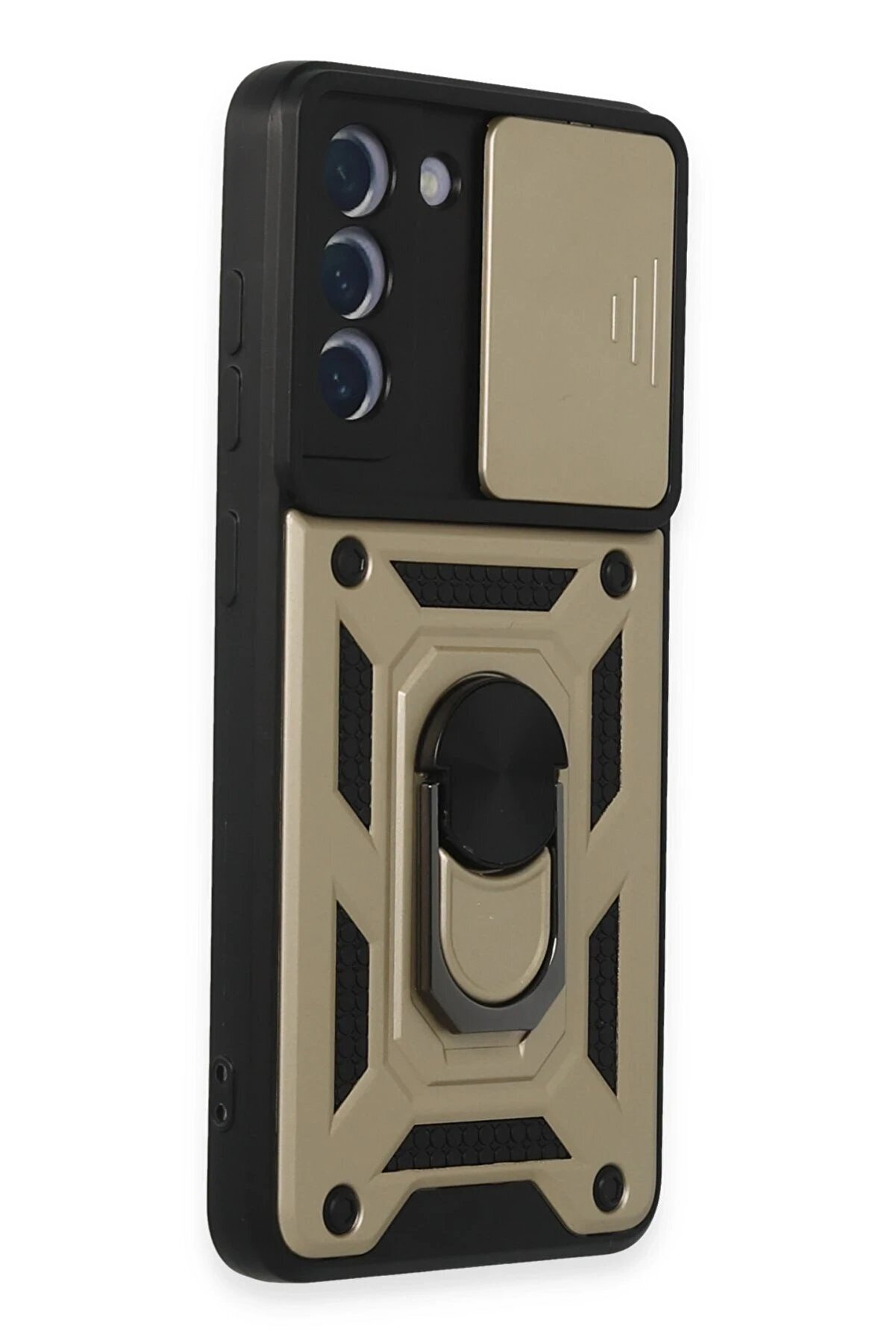 Samsung Galaxy S21 Fe Kılıf Pars Lens Yüzüklü Si̇li̇kon - Gold - Dropx8510-5963