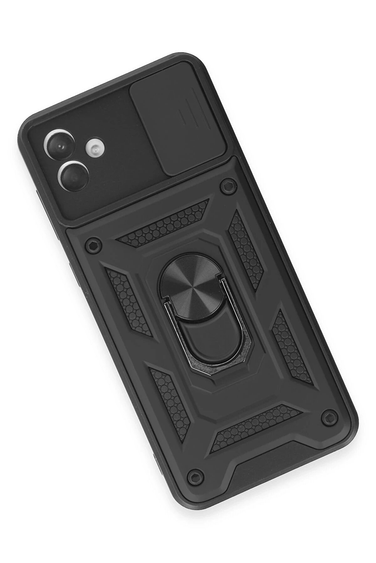 Samsung Galaxy A04E Kılıf Pars Lens Yüzüklü Si̇li̇kon - Si̇yah - Dropx2879-2075