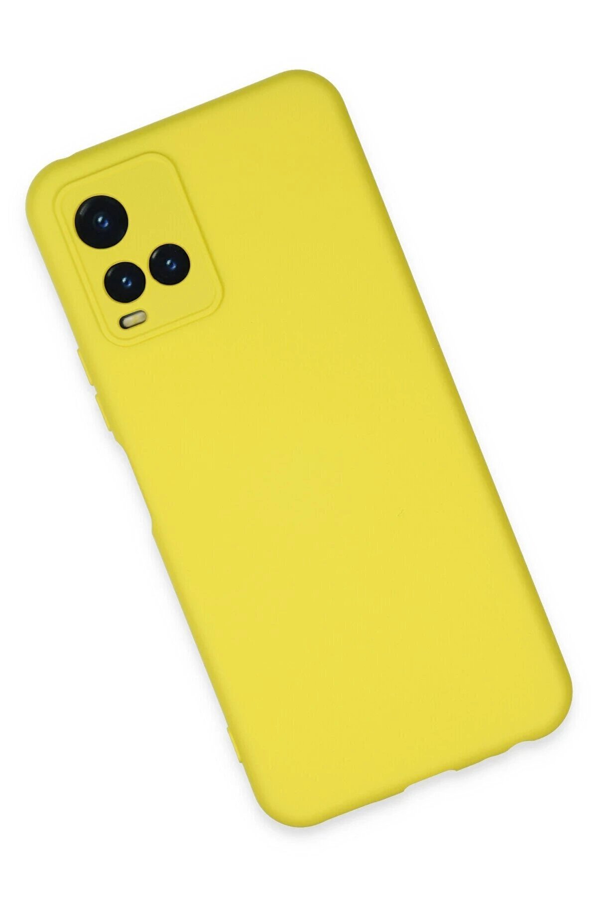Vi̇vo Y21S Kılıf Nano İ&ccedil;i̇ Kadi̇fe Si̇li̇kon - Sarı - Dropx6933-6910