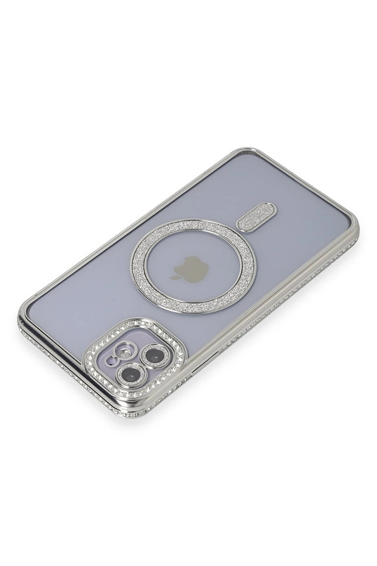 İphone 11 Kılıf Joke Si̇mli̇ Magneti̇csafe Kılıf - Gümüş - Dropx6831-1117