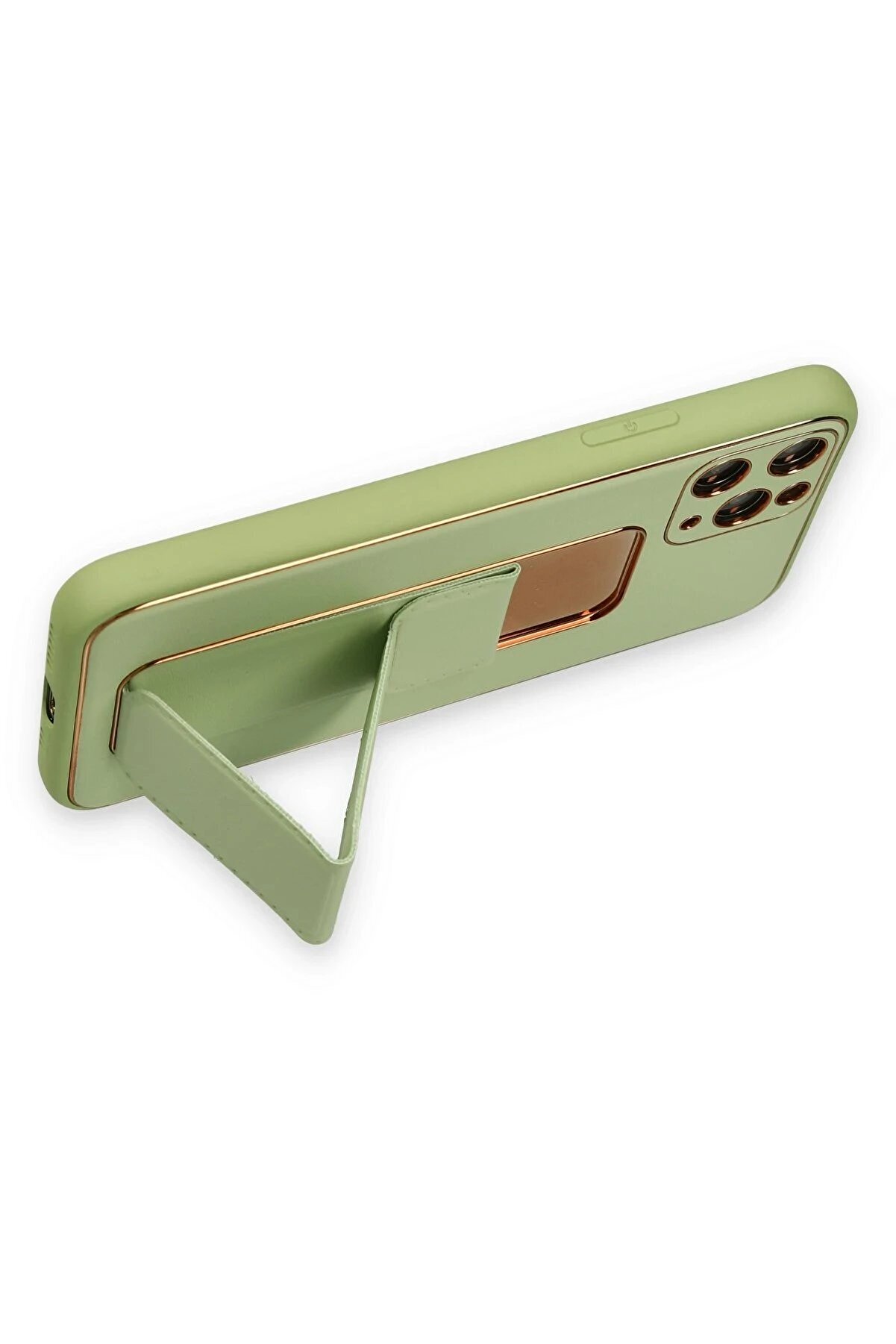 İphone 11 Pro Max Kılıf Coco Deri̇ Standlı Kapak - Su Yeşi̇li̇ - Dropx7683-5694