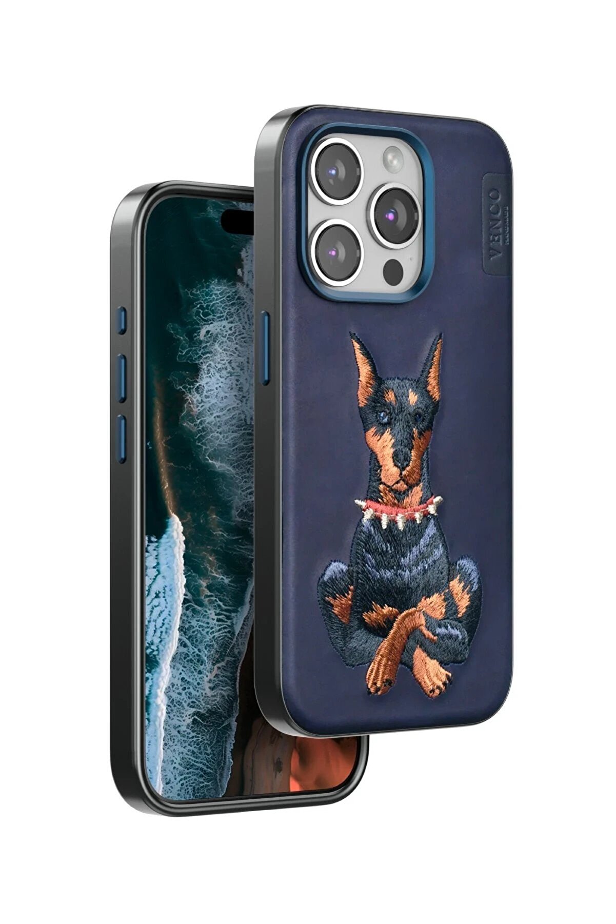 İphone 15 Pro Max Perma Desenli̇ Kapak - Laci̇vert - Dropx1414-9590