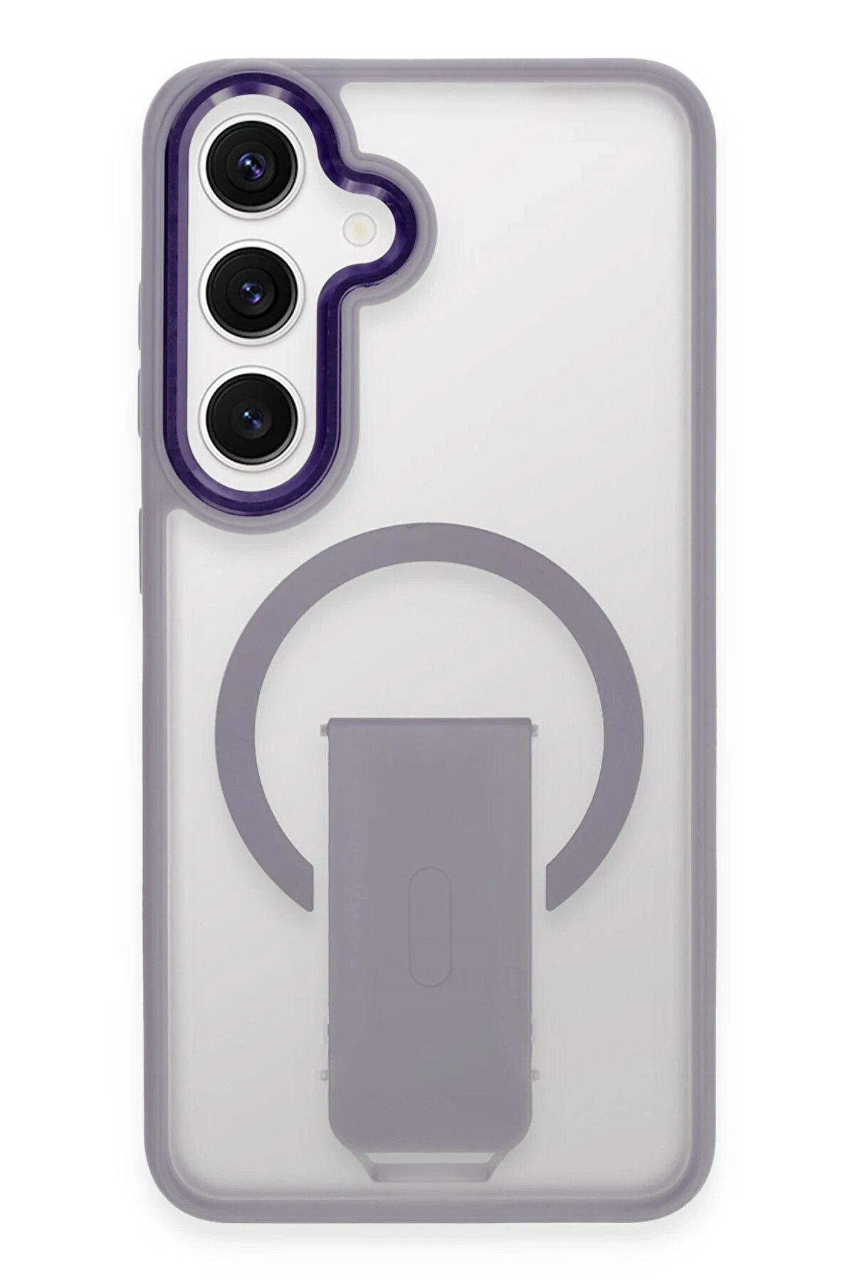 CepteToptan Samsung Galaxy S24 Tork Magsafe Standlı Kapak - Lila - DROPX1388-9659