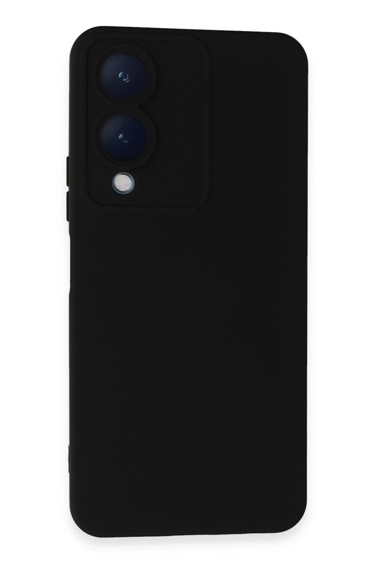 CepteToptan Vivo Y17S Kılıf Nano i&ccedil;i Kadife Silikon - Siyah - DROPX5879-9376