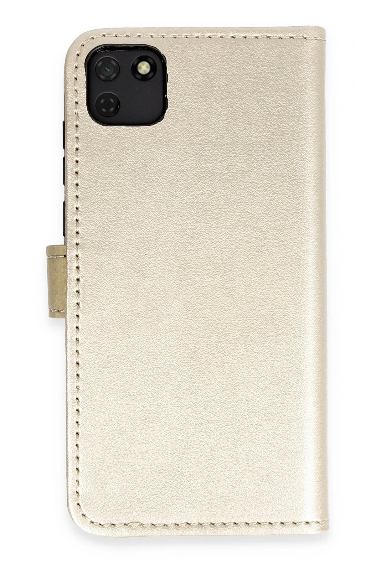 CepteToptan Huawei Y5P Kılıf Trend S Plus Kapaklı Kılıf - Gold - DROPX9845-7109
