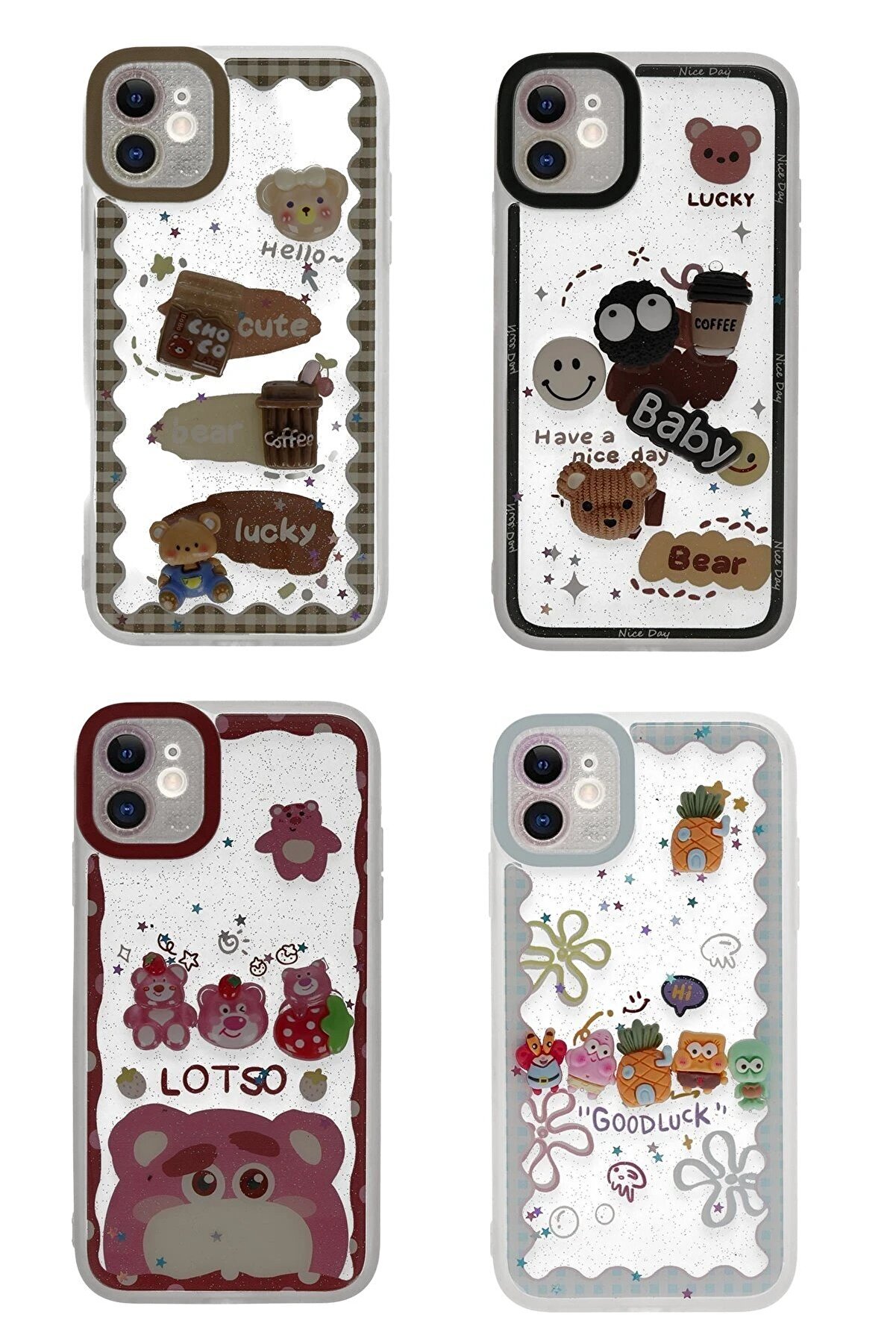 İphone 11 Kılıf Sweet Desenli̇ Si̇li̇kon Kapak - Şeffaf - Dropx8707-9991