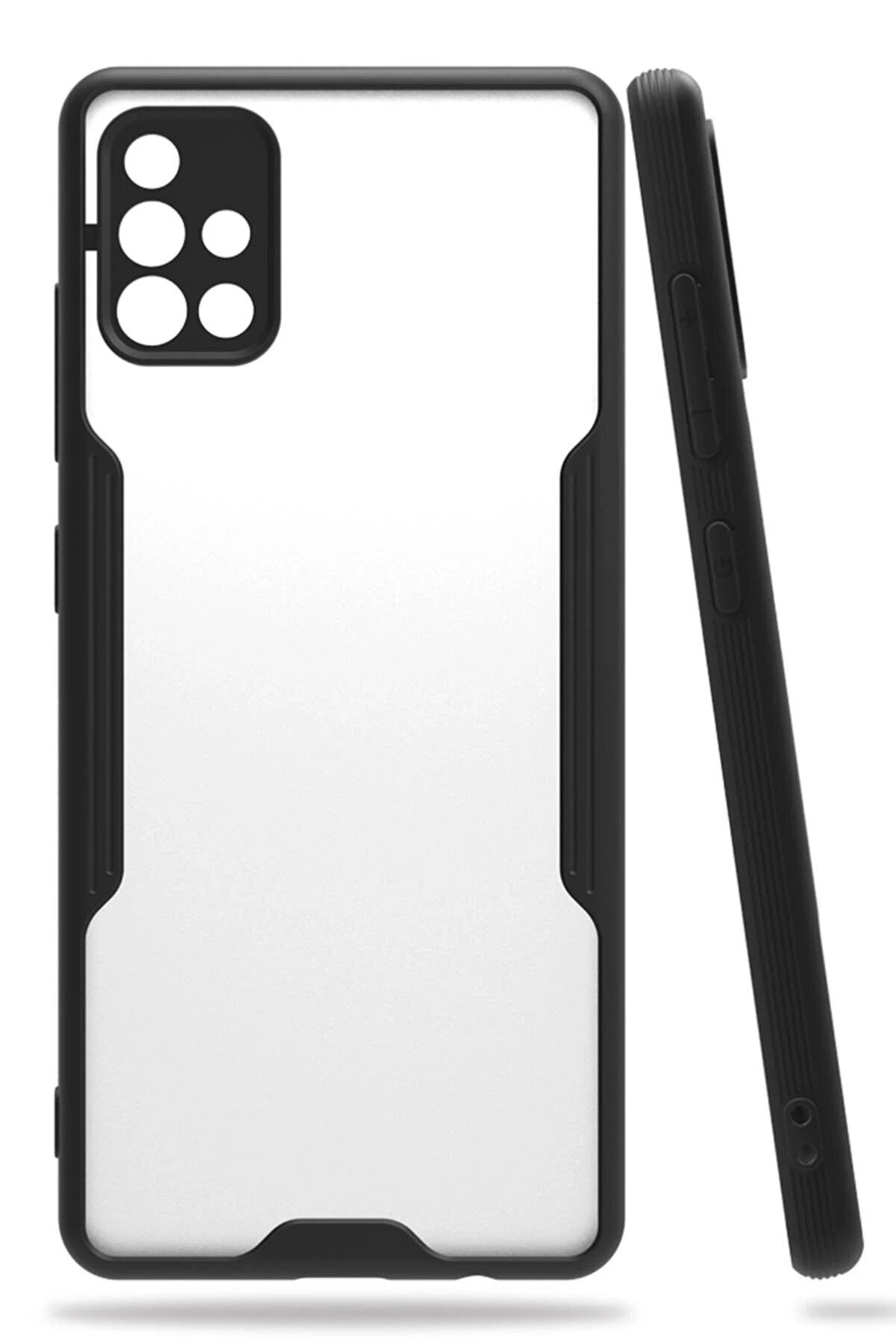 CepteToptan Samsung Galaxy A71 Kılıf Platin Silikon - Siyah - DROPX2802-1686