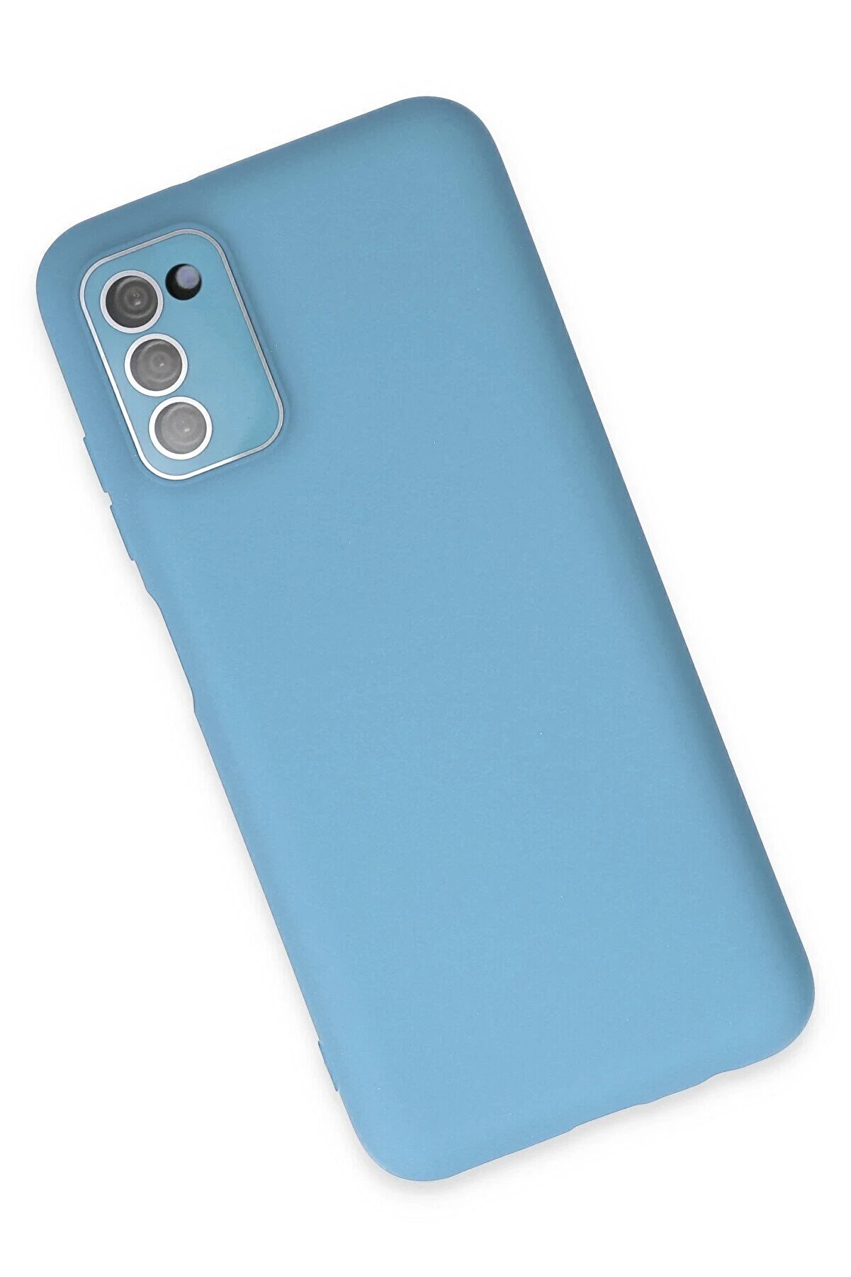 Samsung Galaxy A03S Kılıf Lansman Glass Kapak - Mavi̇ - Dropx2346-4656