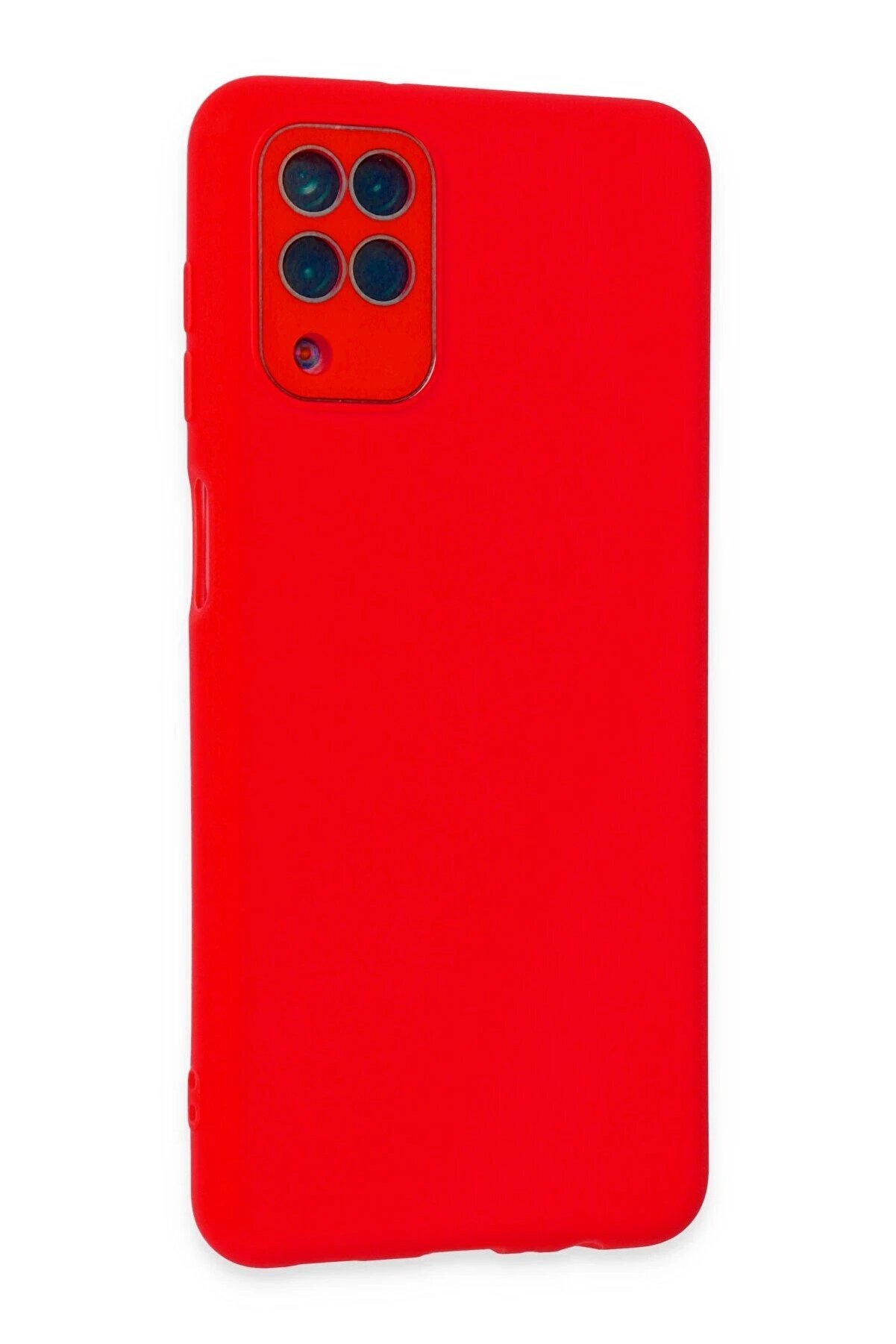 Samsung Galaxy A22 Kılıf Lansman Glass Kapak - Kırmızı - Dropx3464-7572