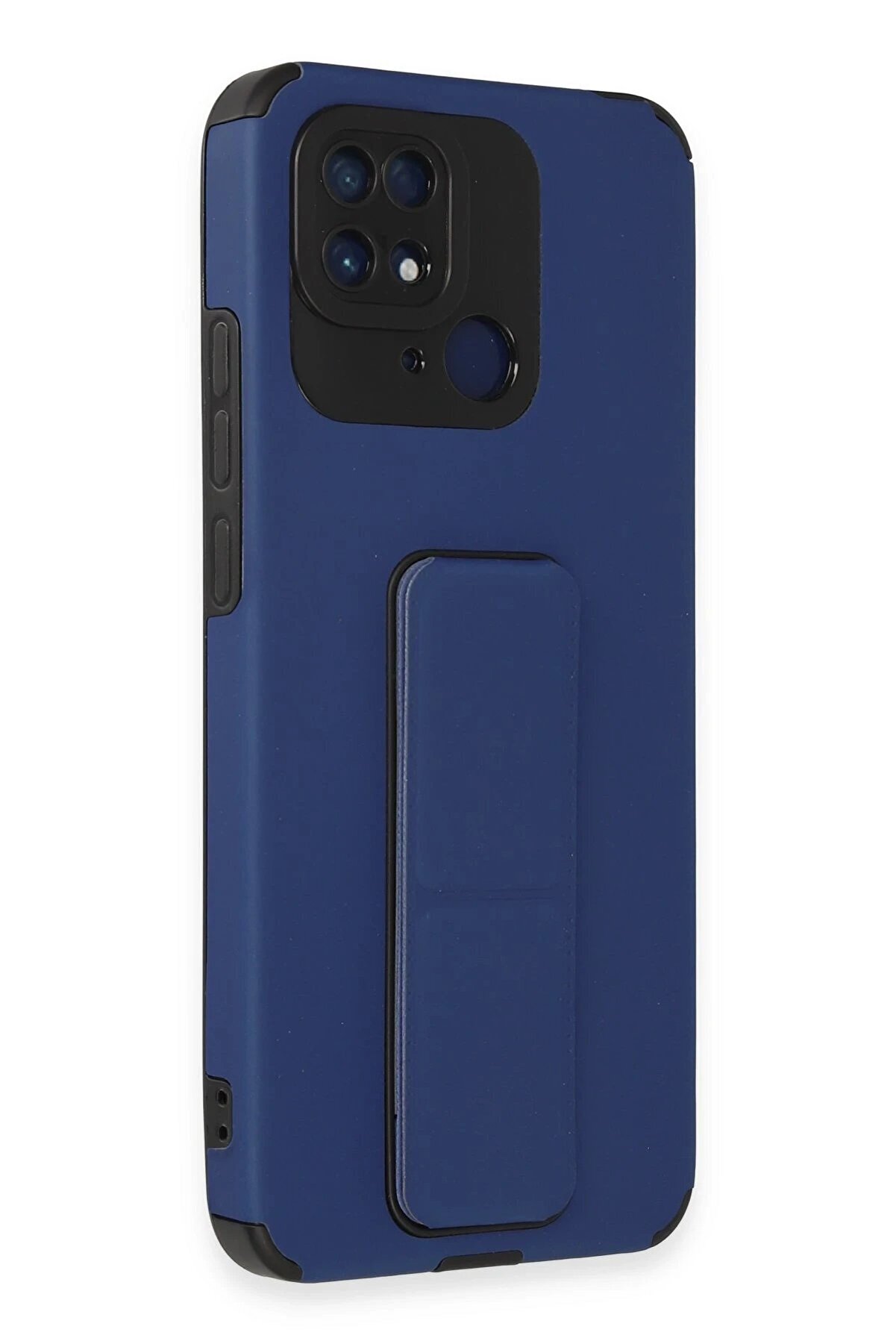 CepteToptan Xiaomi Redmi 10C Kılıf Mega Standlı Silikon - Mavi - DROPX7108-2088